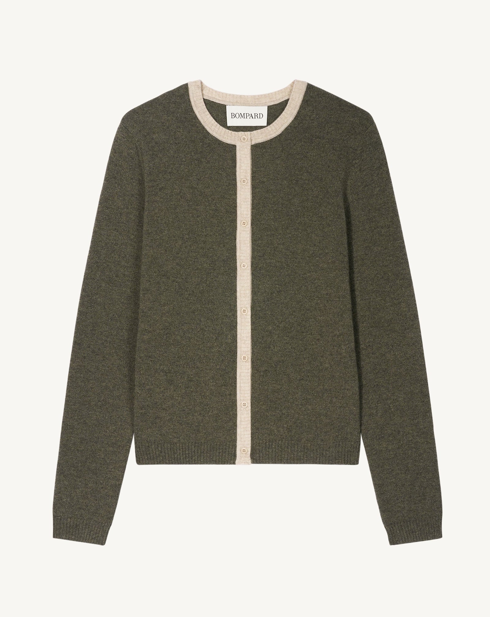 Cardigan  manches boutons-KAKI OMBRE/TOURTERELLE-100% cachemire