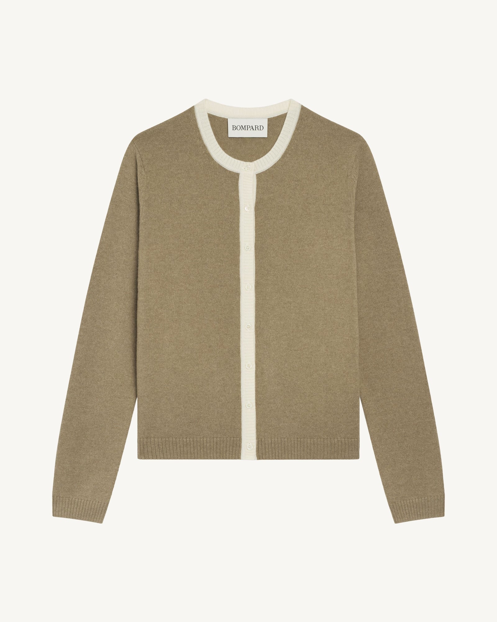Cardigan  manches boutons-BEIGE CENDRE/NATUREL-100% cachemire