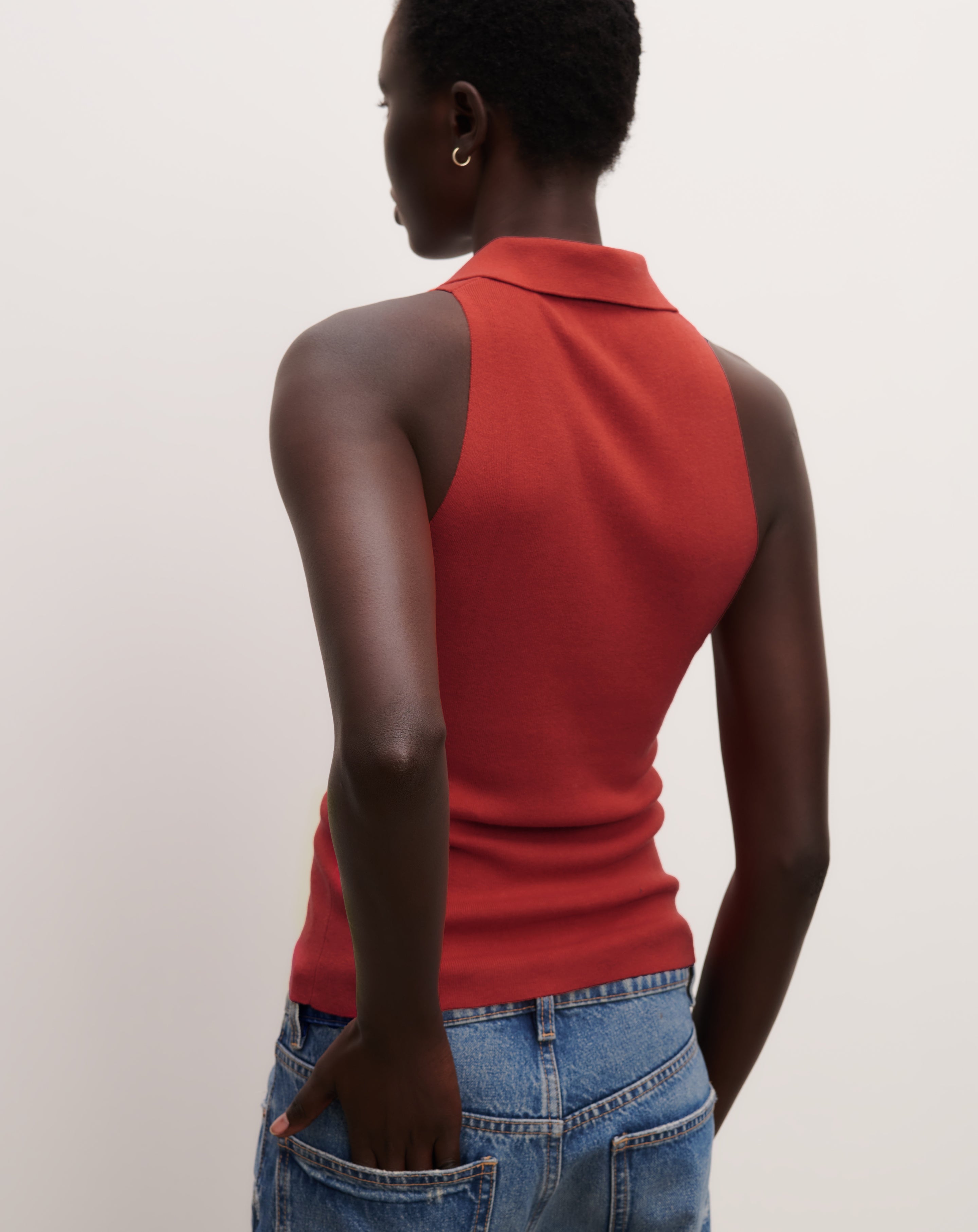 Polo sans manches-SANTA FE-85% soie 15% cachemire