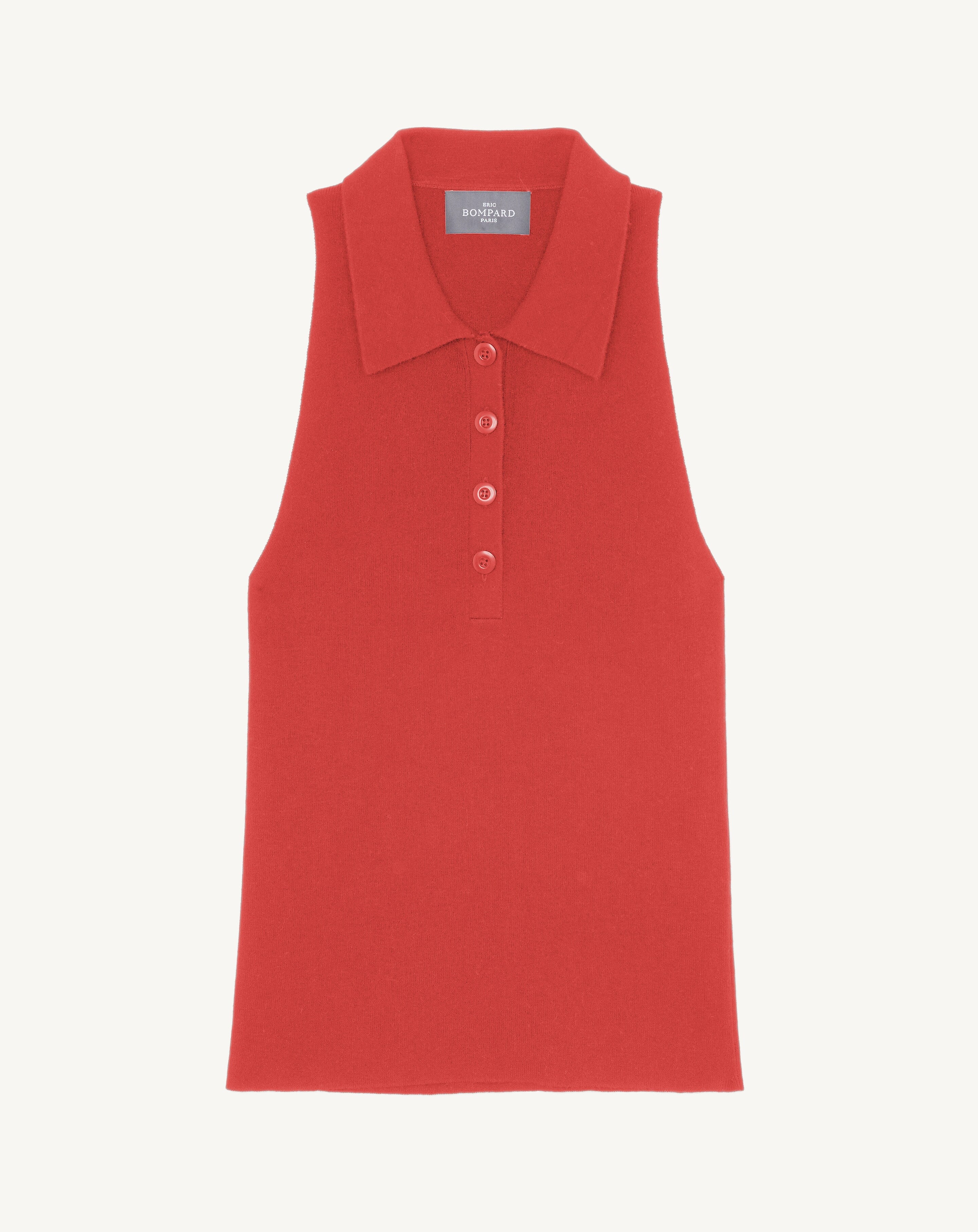 Polo sans manches-SANTA FE-85% soie 15% cachemire