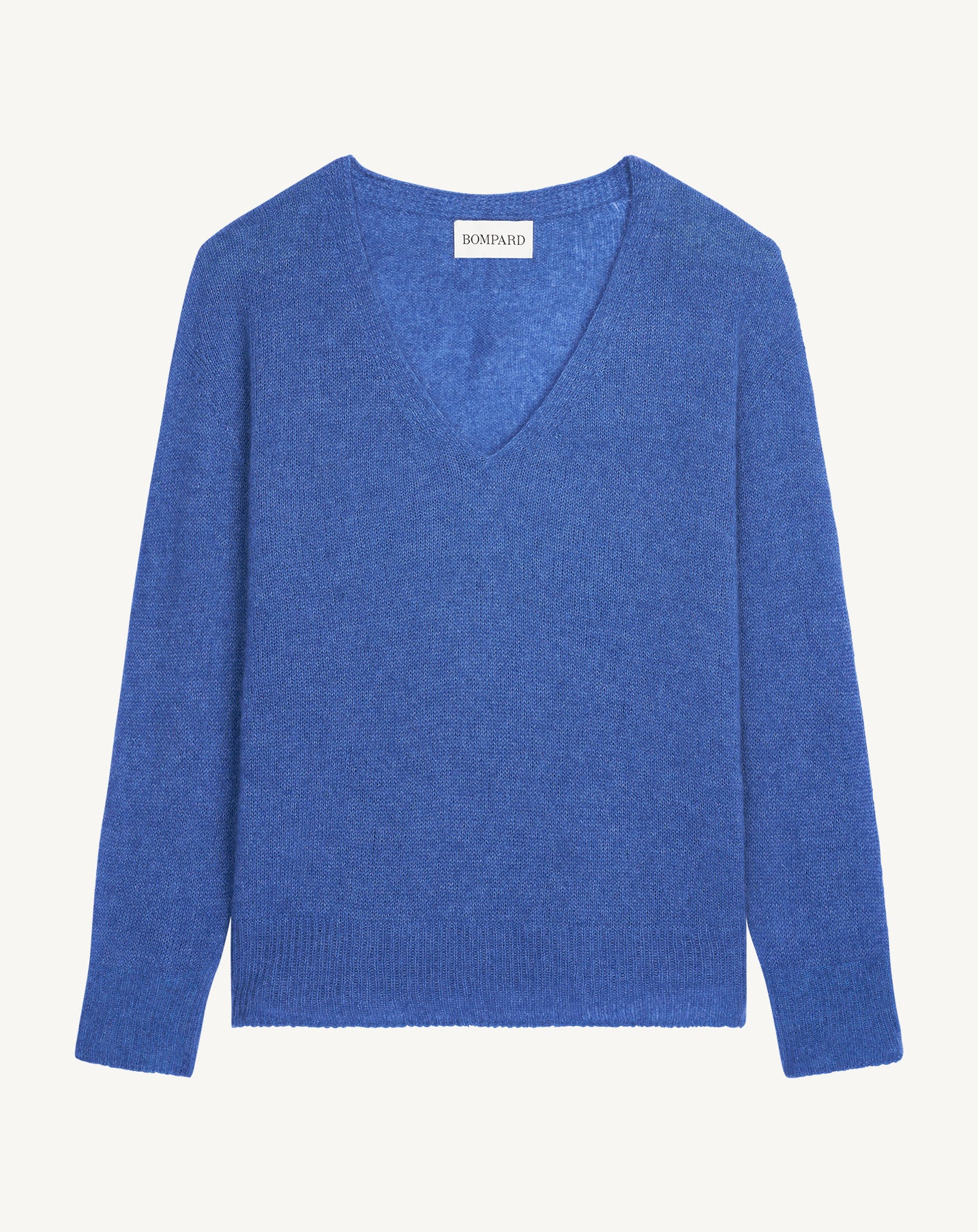 Col V oversized plume-BLEU DE DELFT-40% : baby alpaga; 32% : soie; 28% : cachemire