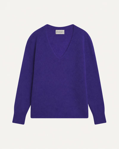 Col V oversized plume-ULTRAVIOLET-40% : baby alpaga; 32% : soie; 28% : cachemire
