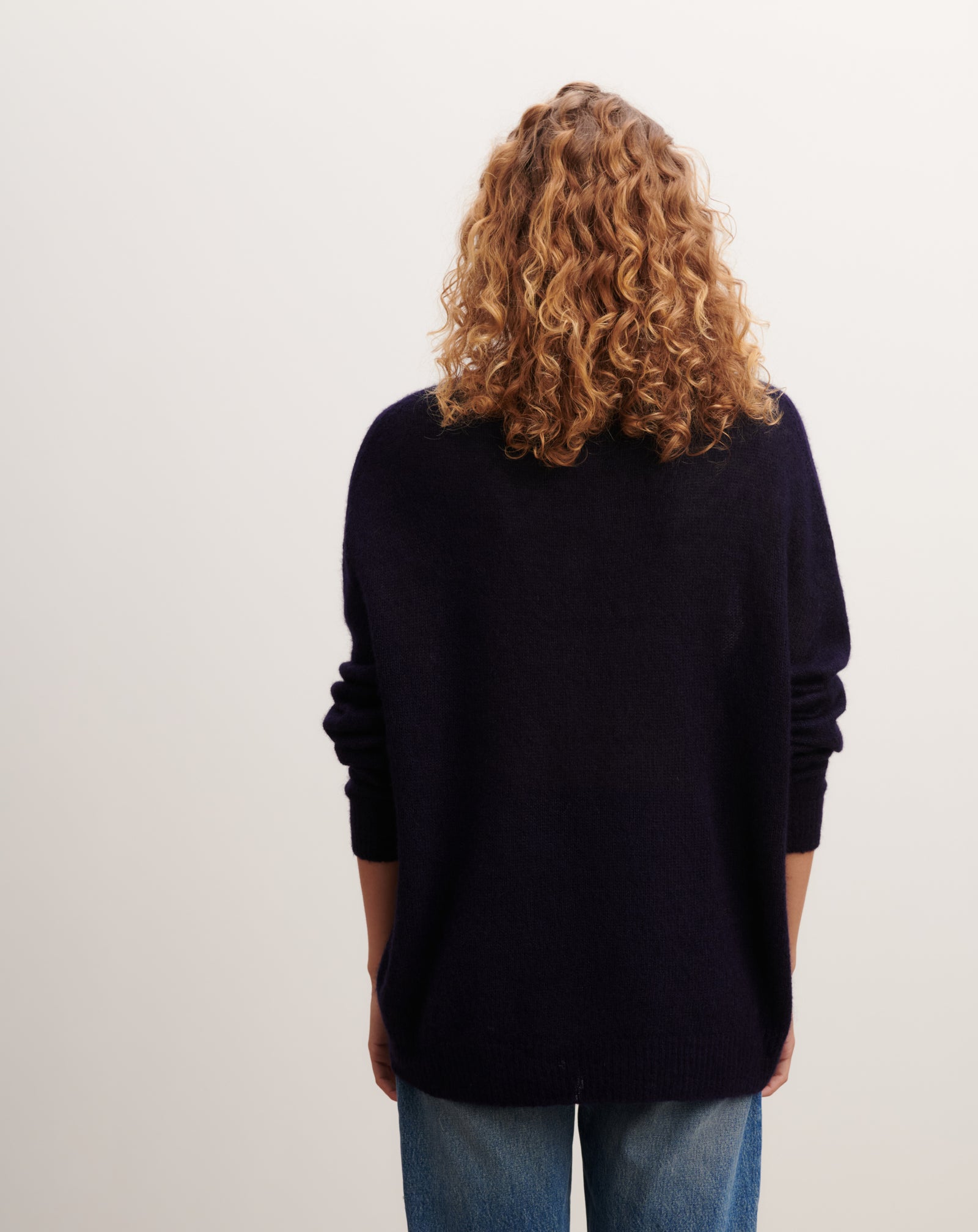 Col V maille plume-MARINE-40% baby alpaga 32% cachemire 28% soie