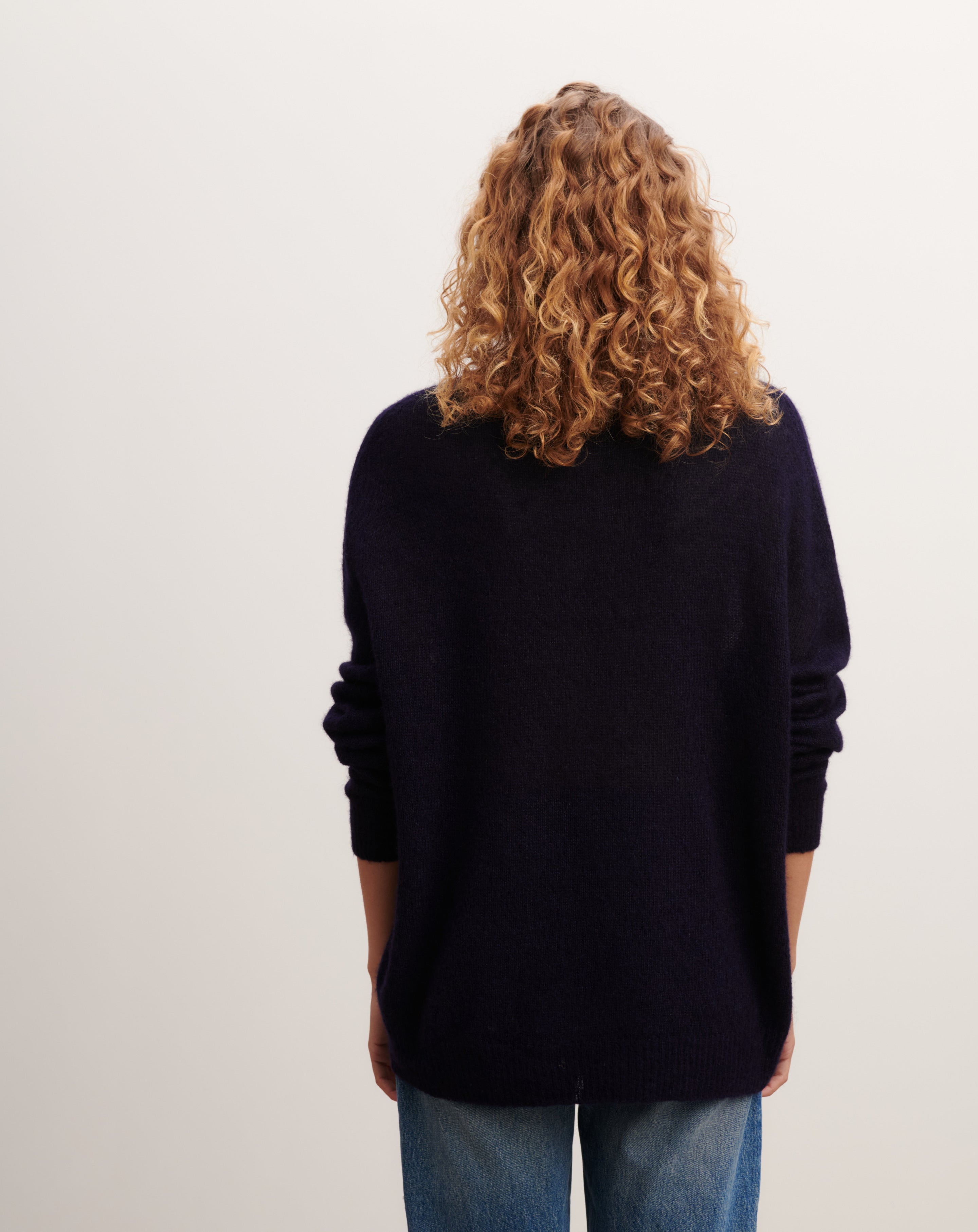 Col V maille plume-MARINE-40% baby alpaga 32% cachemire 28% soie