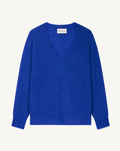 Col V maille plume-ATLANTIQUE-40% : baby alpaga; 32% : soie; 28% : cachemire