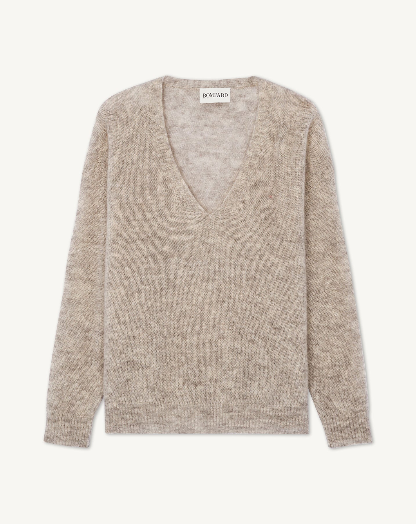 Col V cachemire plume-GRIS ARGENTE-30% cachemire 30% soie 40% alpaga