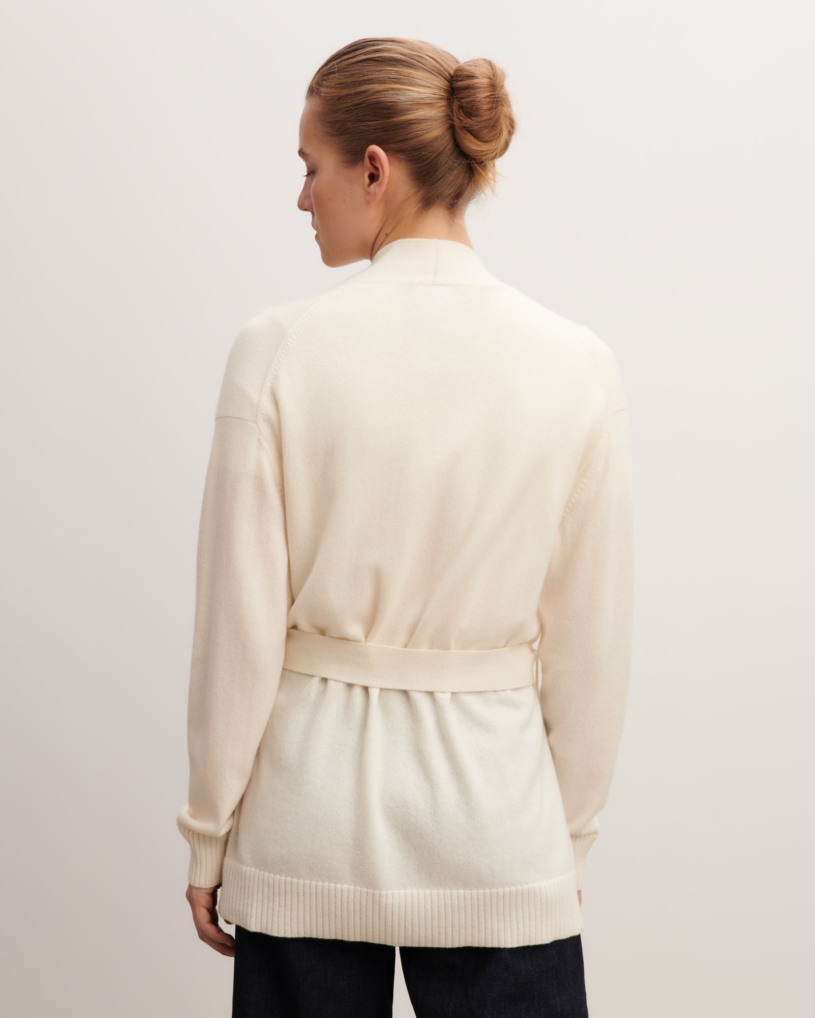 Veste cosy ceinturée-NATUREL-100% cachemire