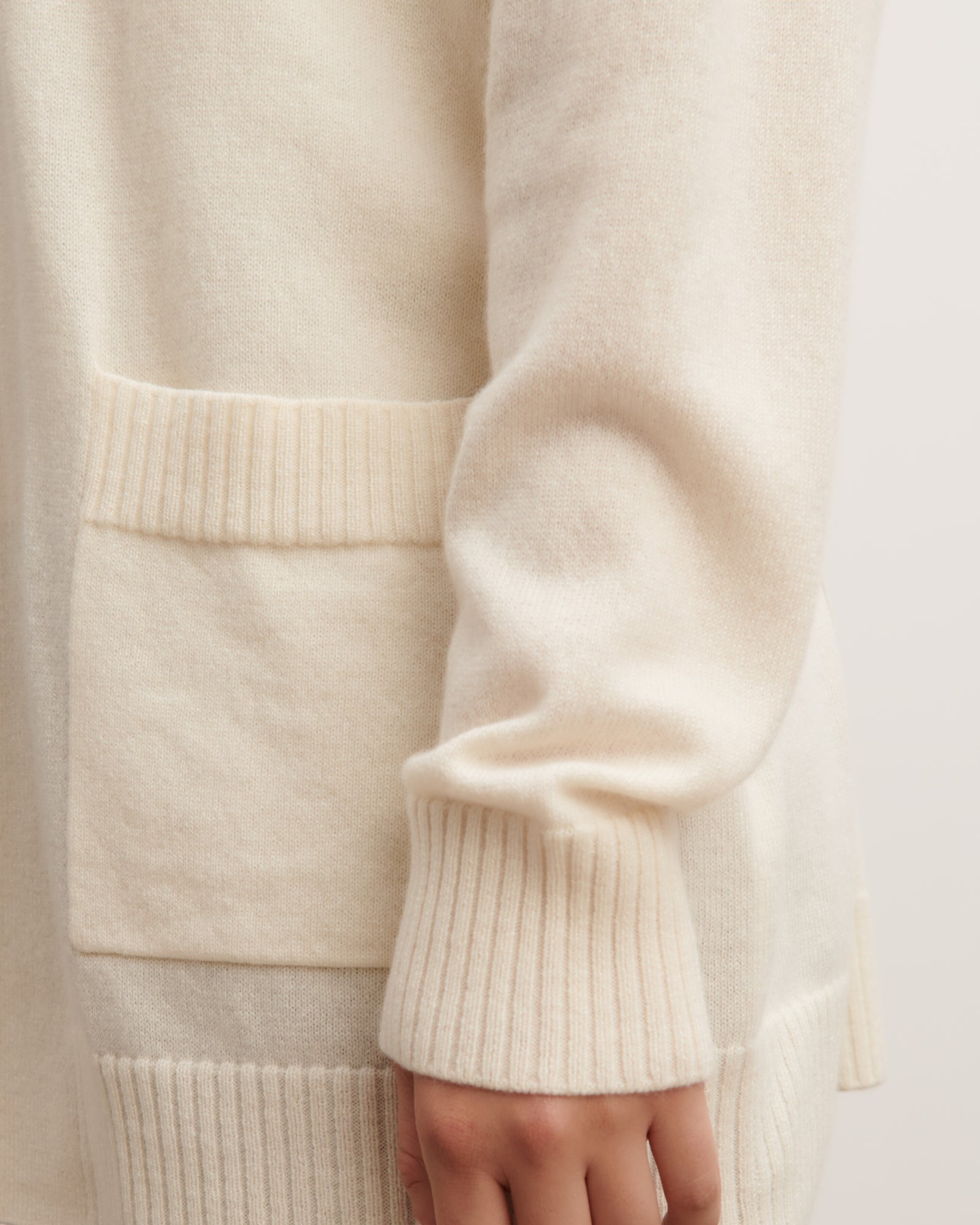 Veste cosy ceinturée-NATUREL-100% cachemire