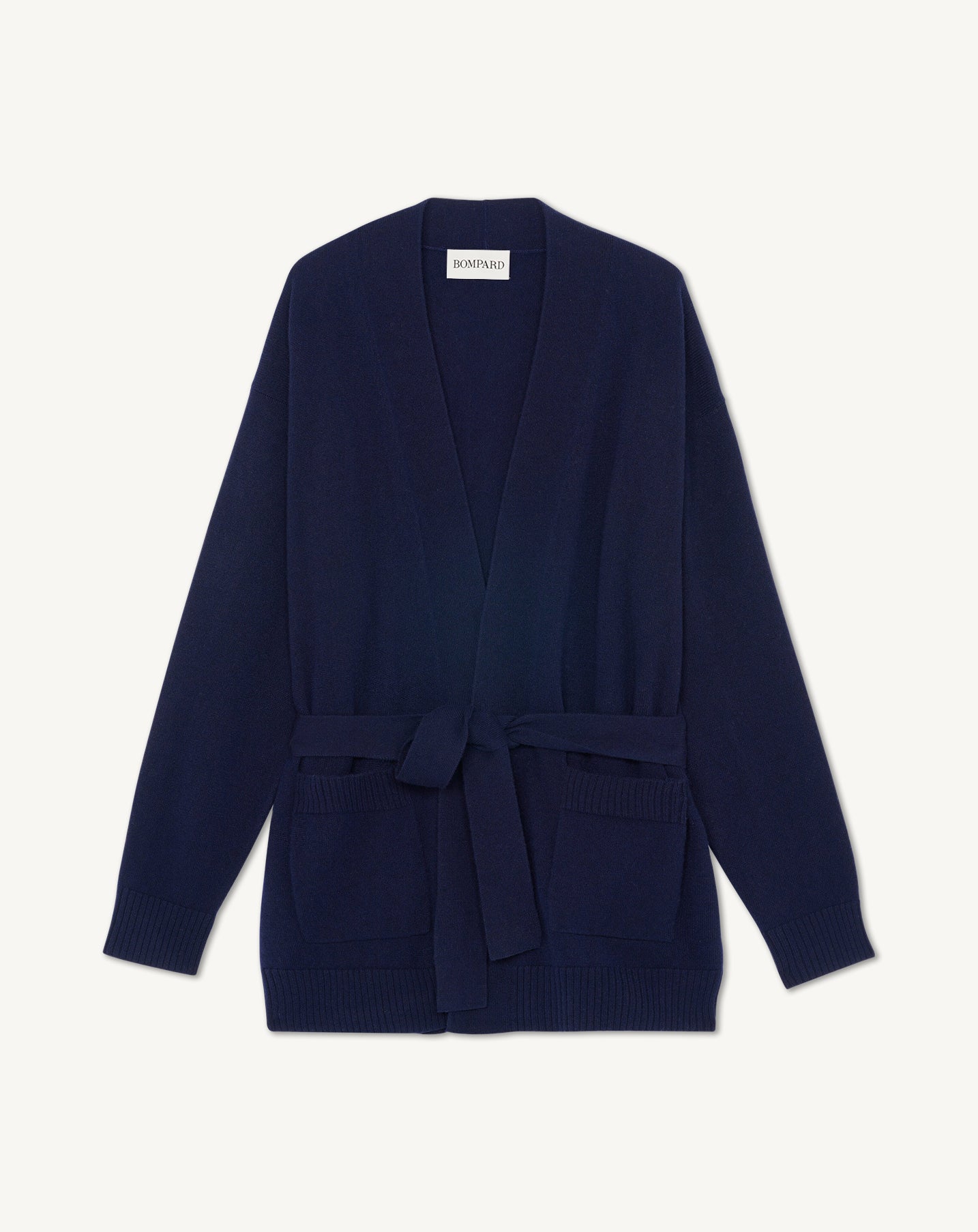 Veste cosy ceinturée-MARINE-100% cachemire