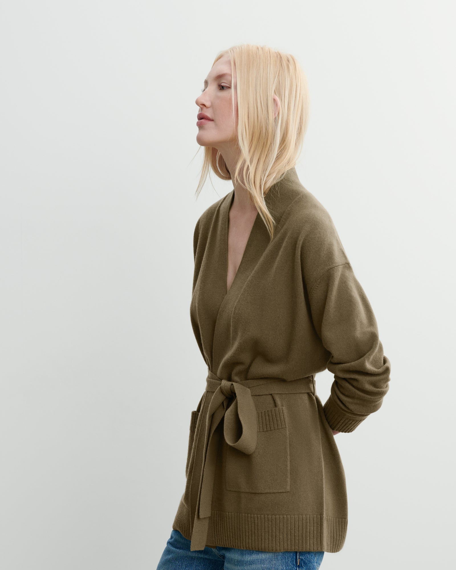 Veste cosy ceinturée-BRONZE-100% cachemire