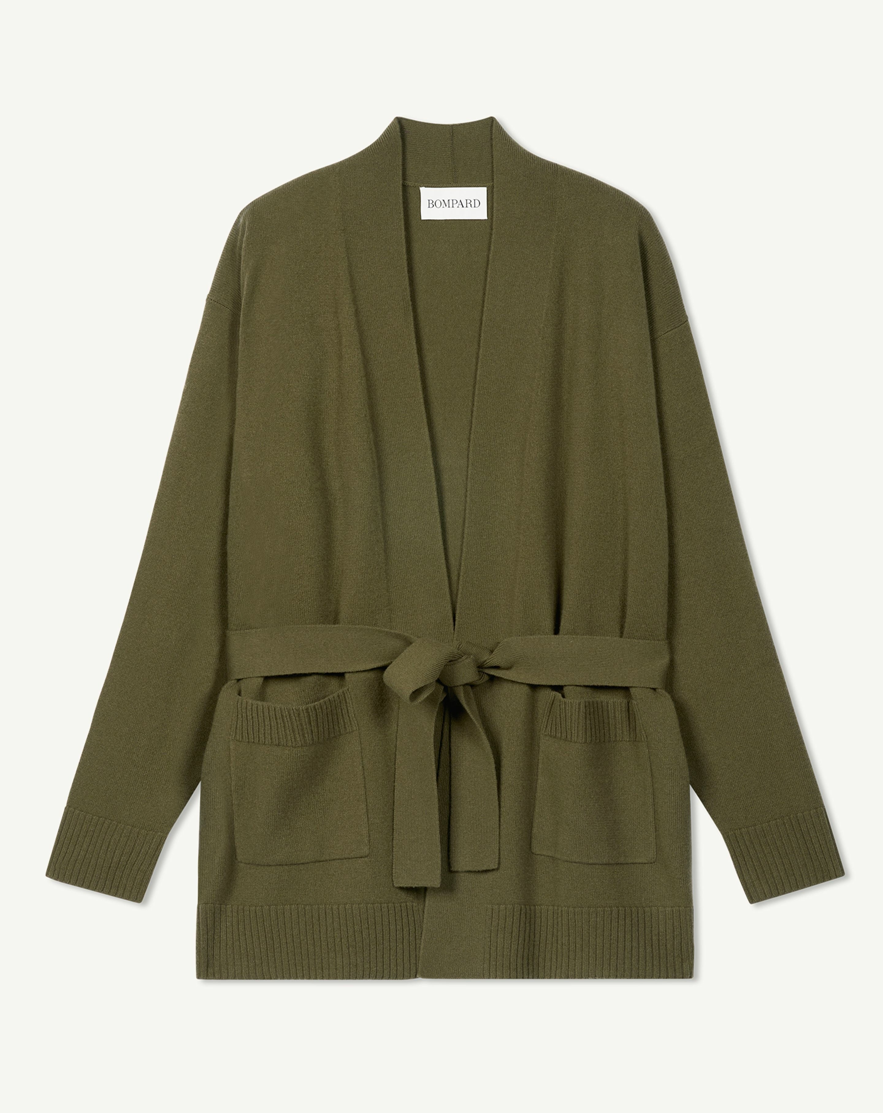 Veste cosy ceinturée-BRONZE-100% cachemire