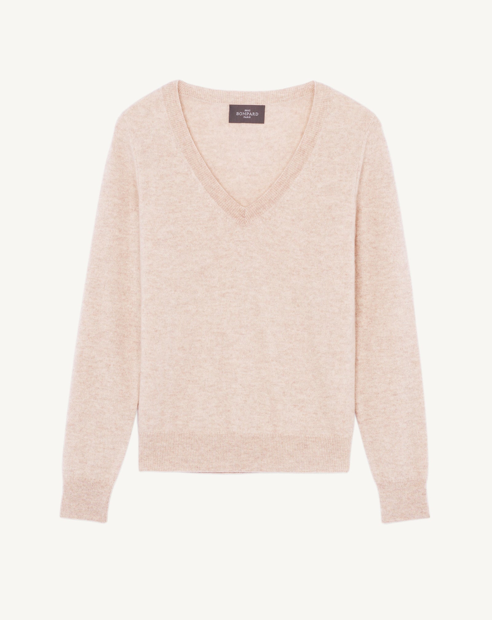 Pull col V classique-TOURTERELLE-100% cachemire