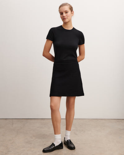 Mini jupe jacquard-NOIR-54% coton 32% laine 14% cachemire