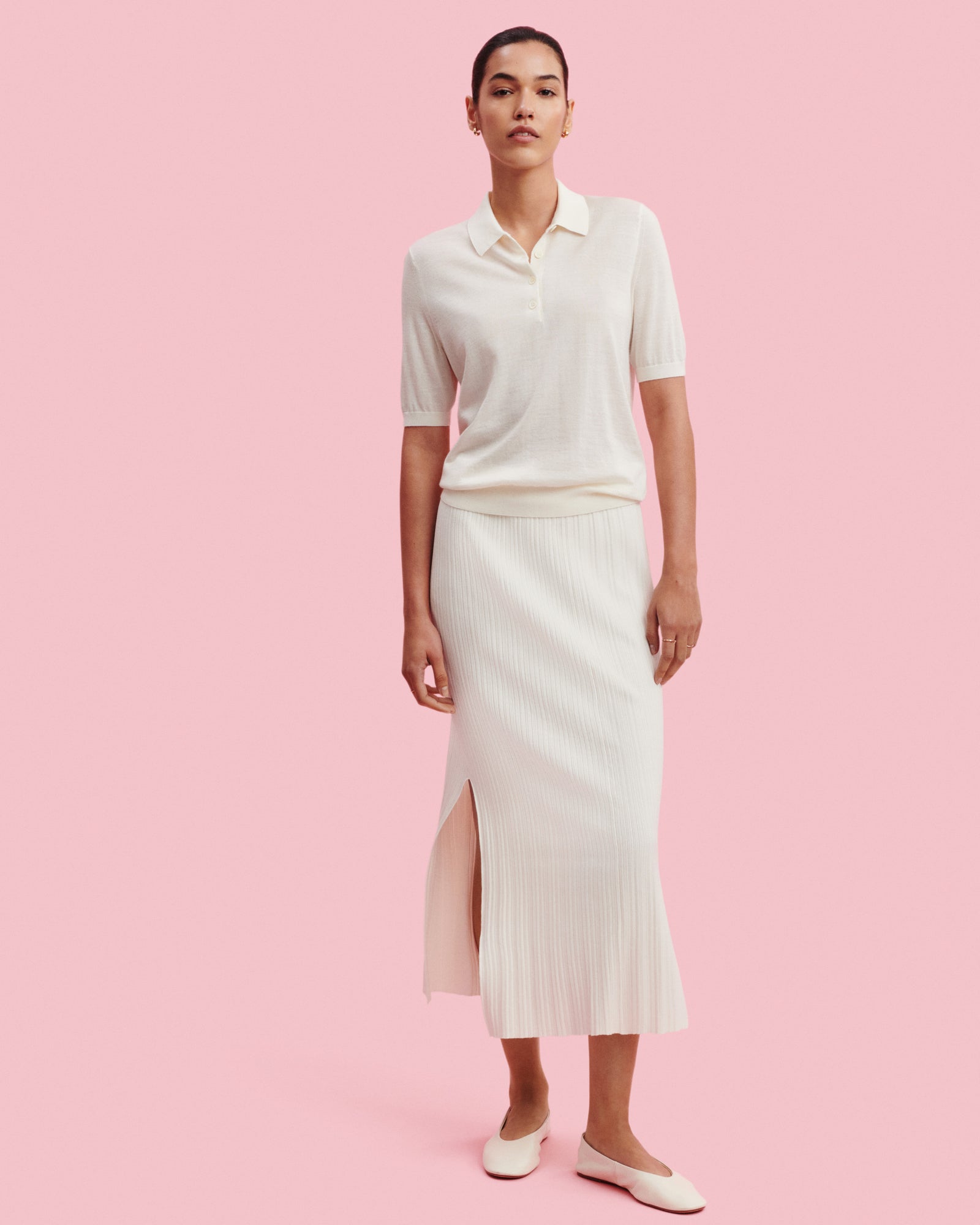 Polo Flavie-NATUREL-70% cachemire 30% soie