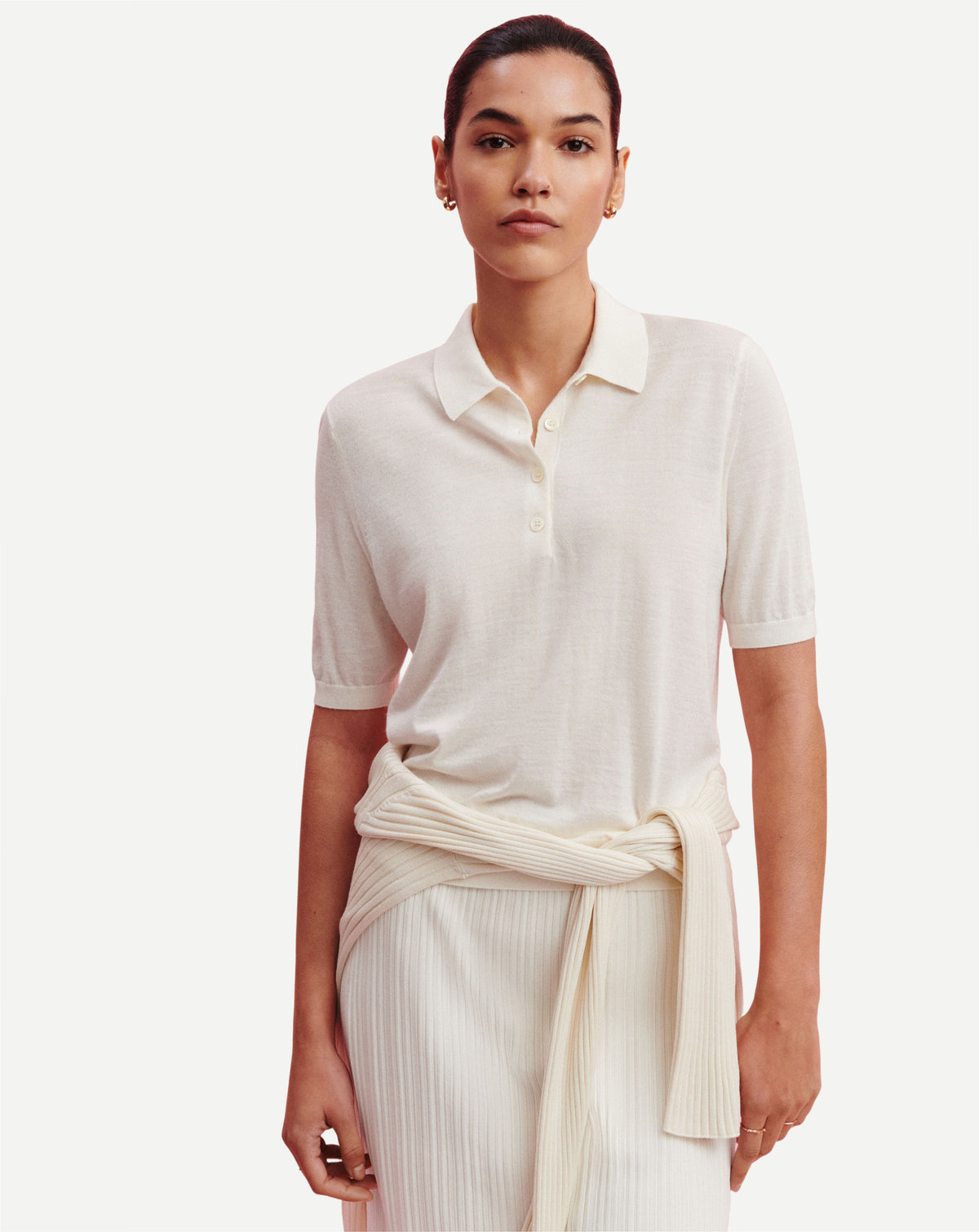 Polo Flavie-NATUREL-70% cachemire 30% soie