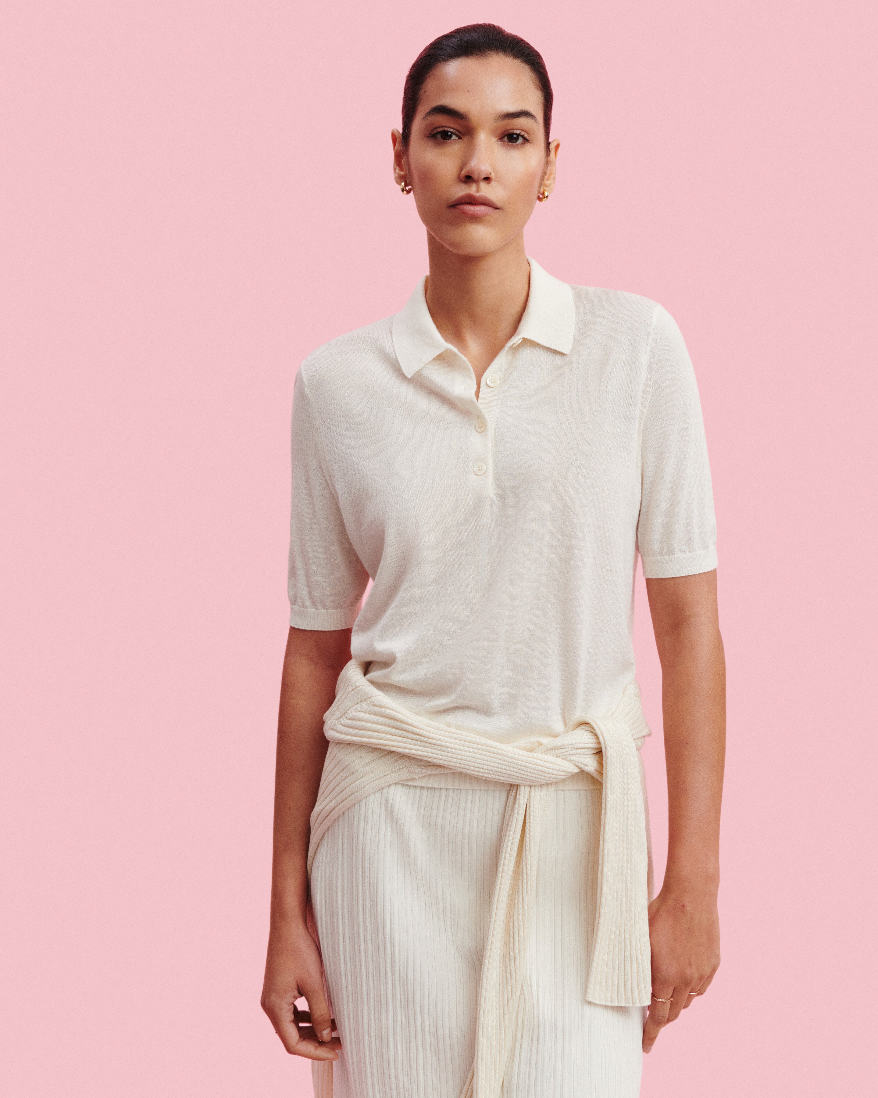 Polo Flavie-NATUREL-70% cachemire 30% soie