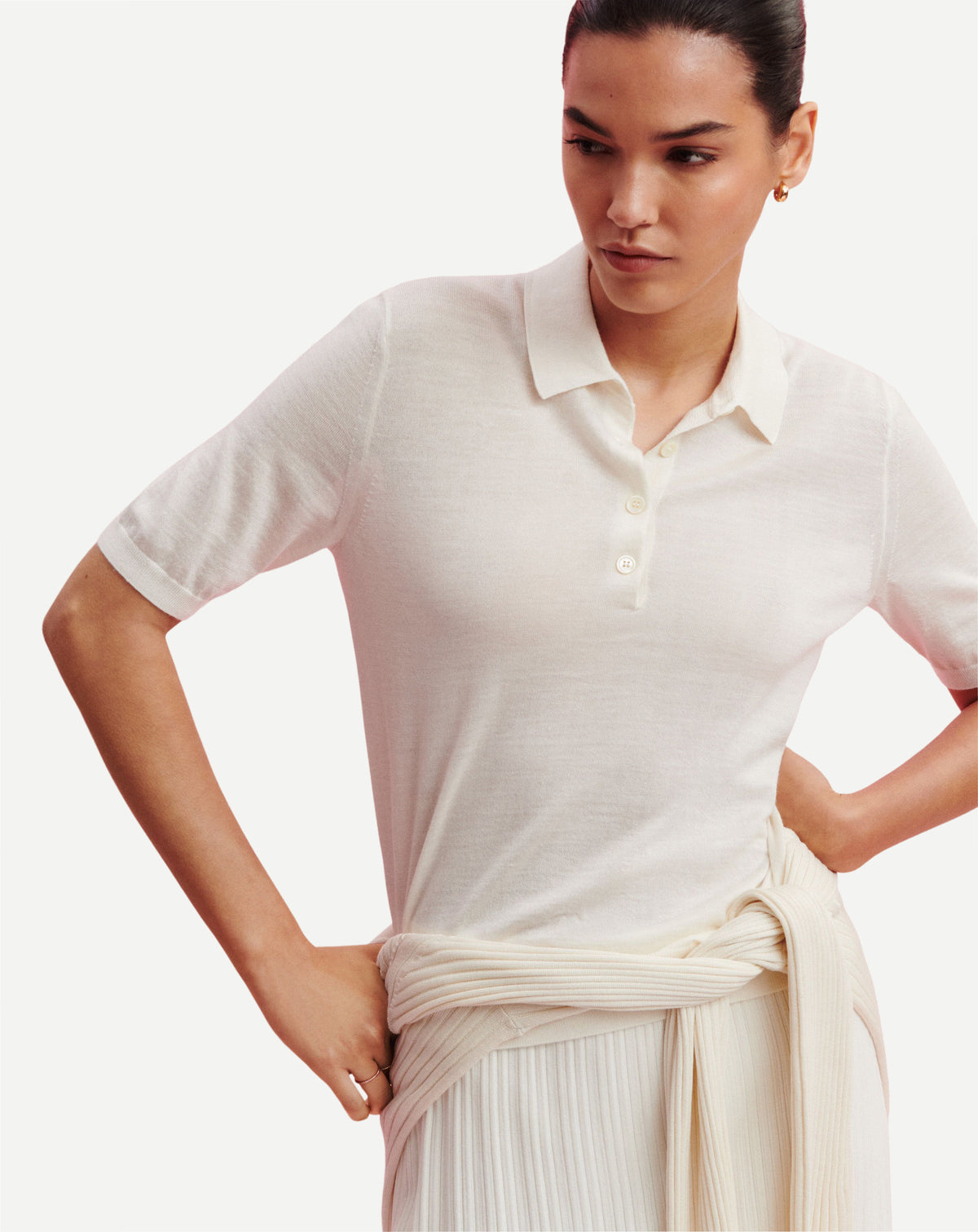 Polo Flavie-NATUREL-70% cachemire 30% soie