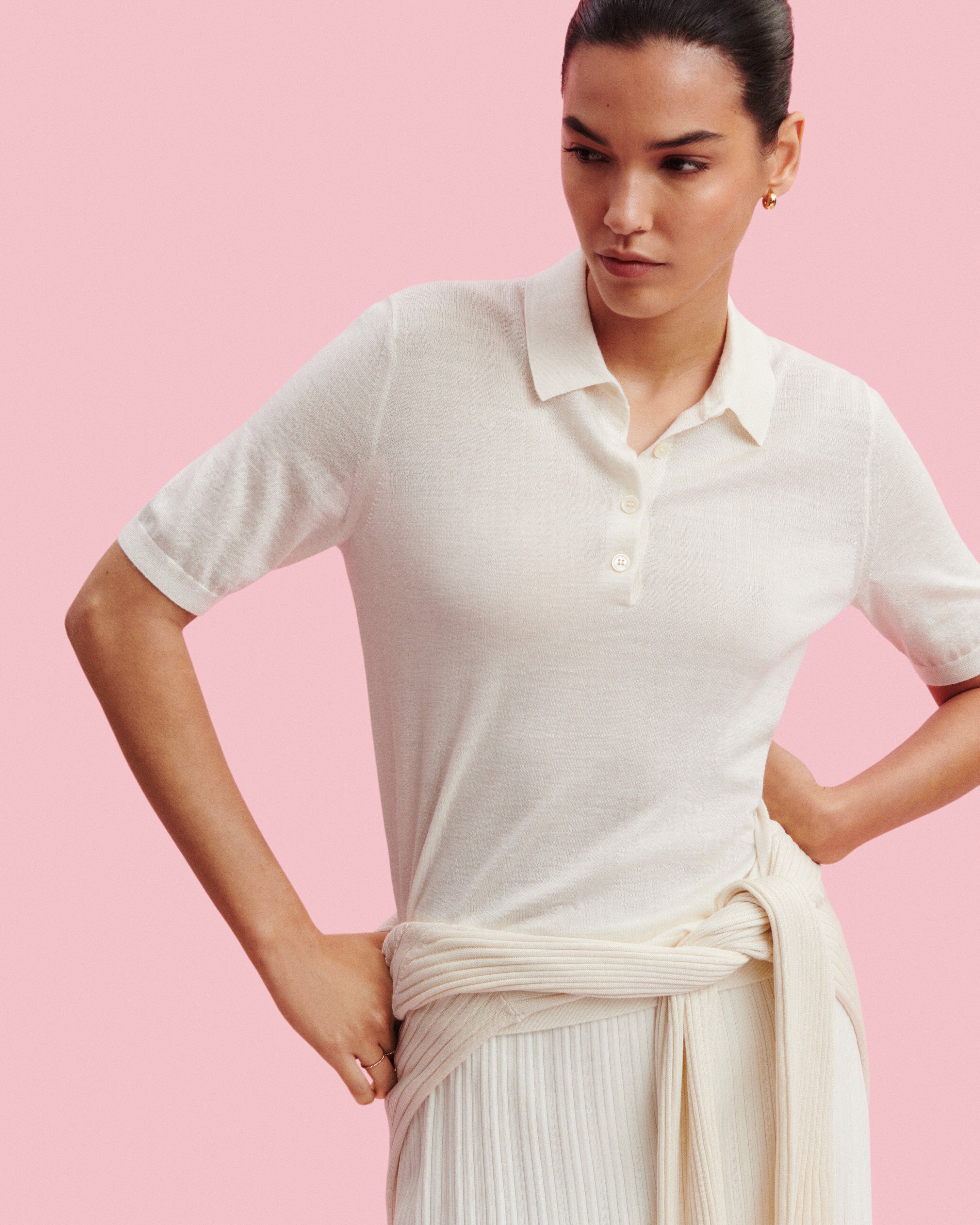 Polo Flavie-NATUREL-70% cachemire 30% soie