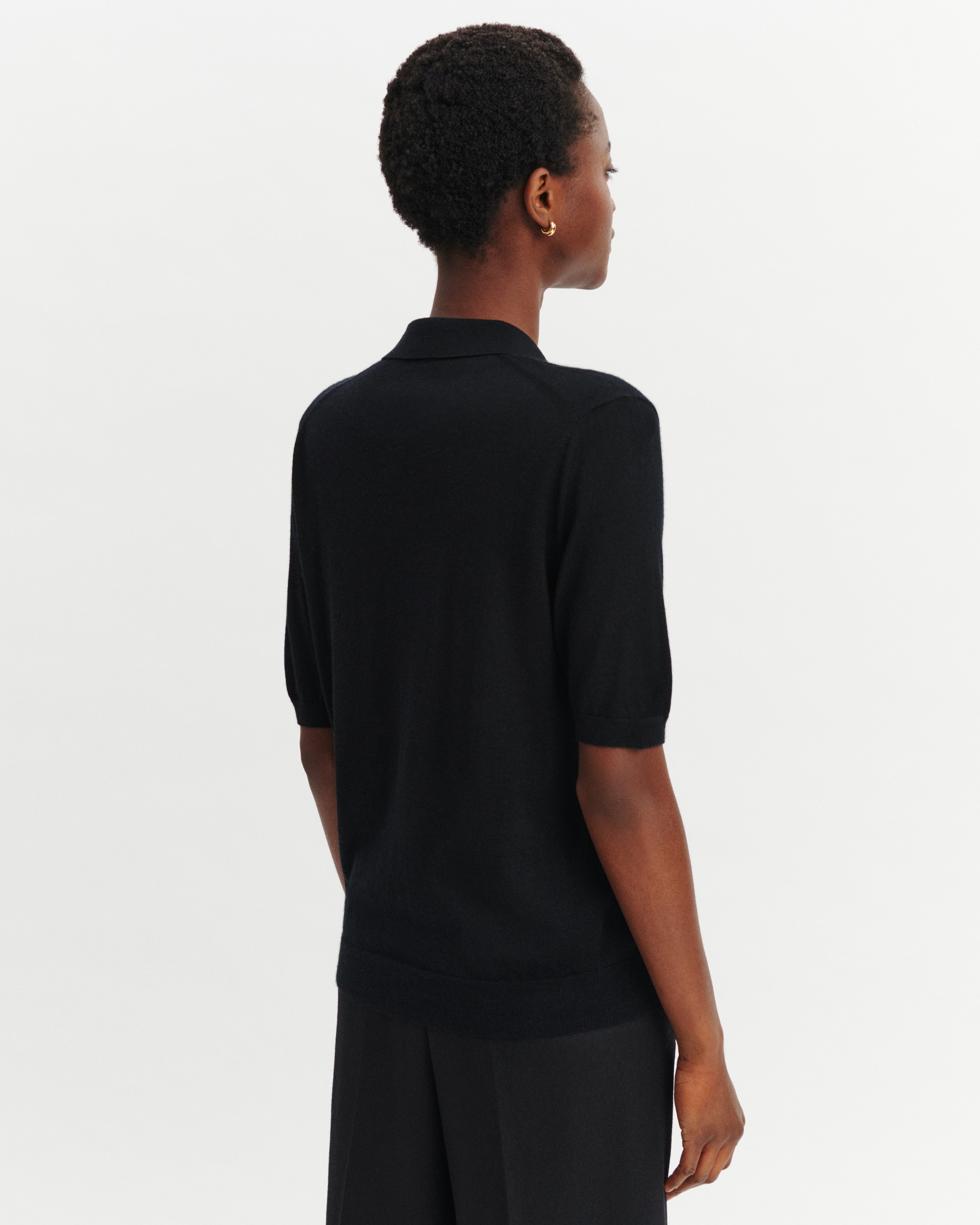 Polo Flavie-NOIR-70% cachemire 30% soie