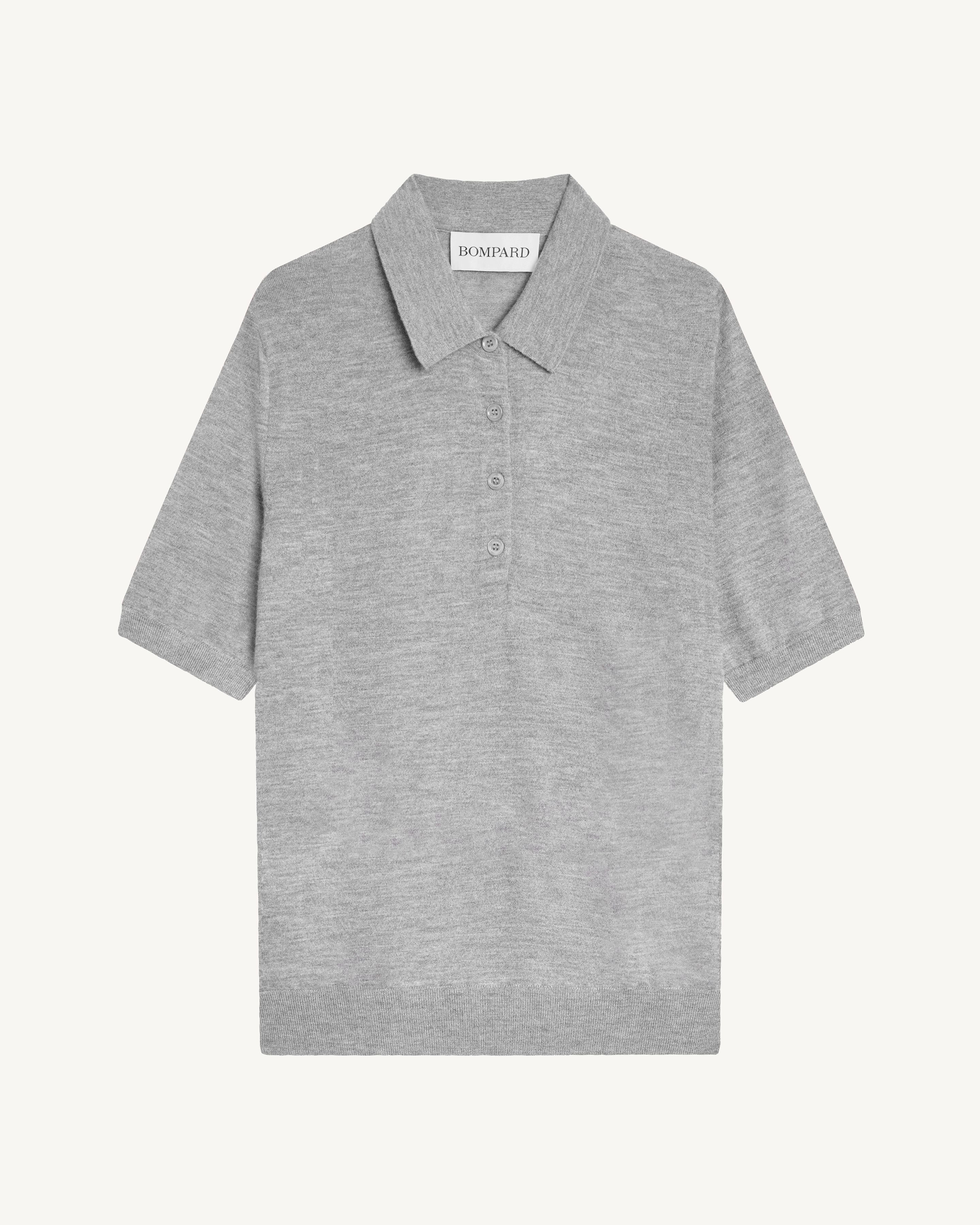 Polo Flavie-GRIS METEORITE-70% cachemire 30% soie