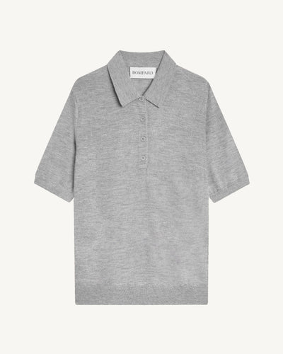 Polo Flavie-GRIS METEORITE-70% cachemire 30% soie