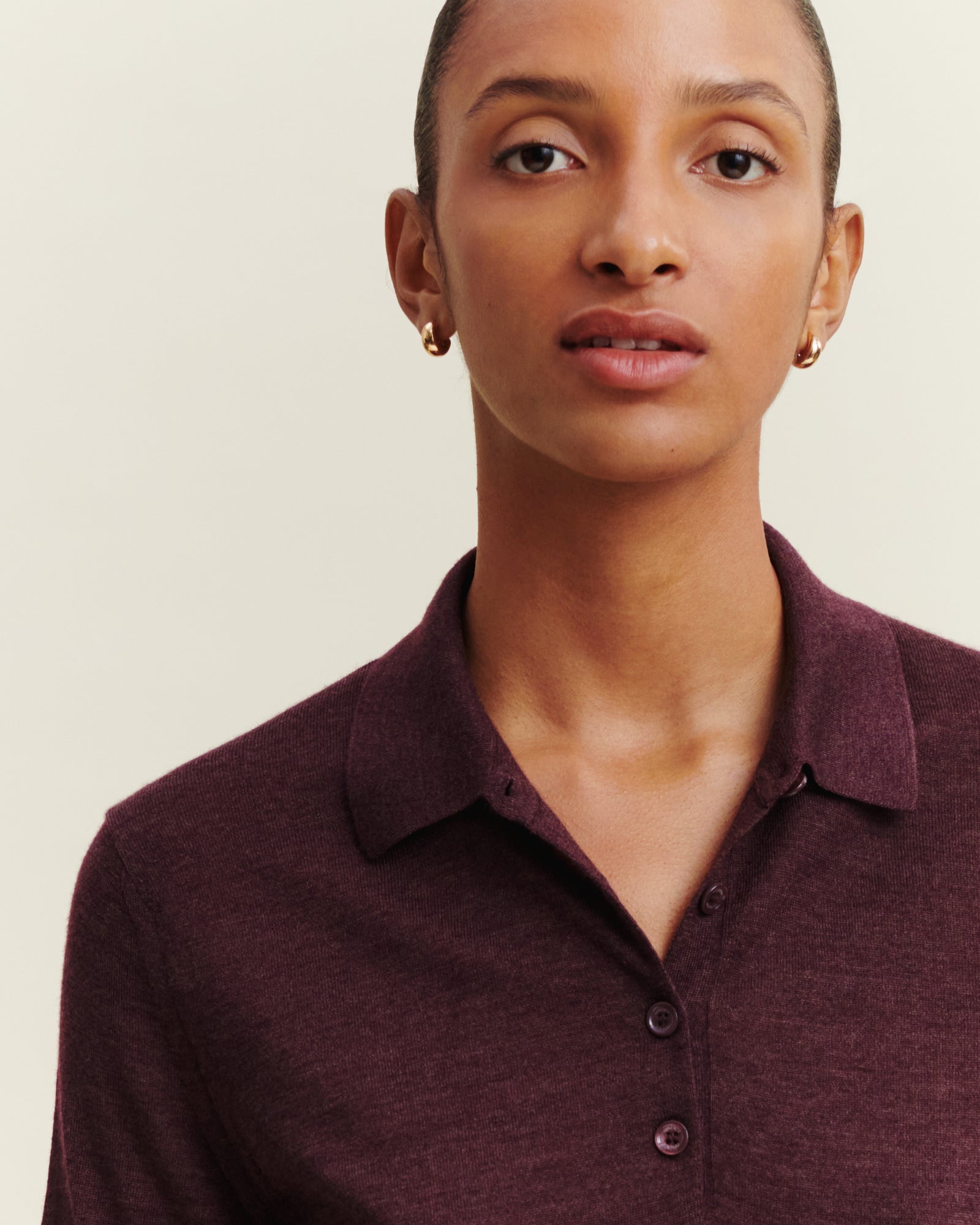 Polo Flavie-GRENAT FONCE-70% cachemire 30% soie