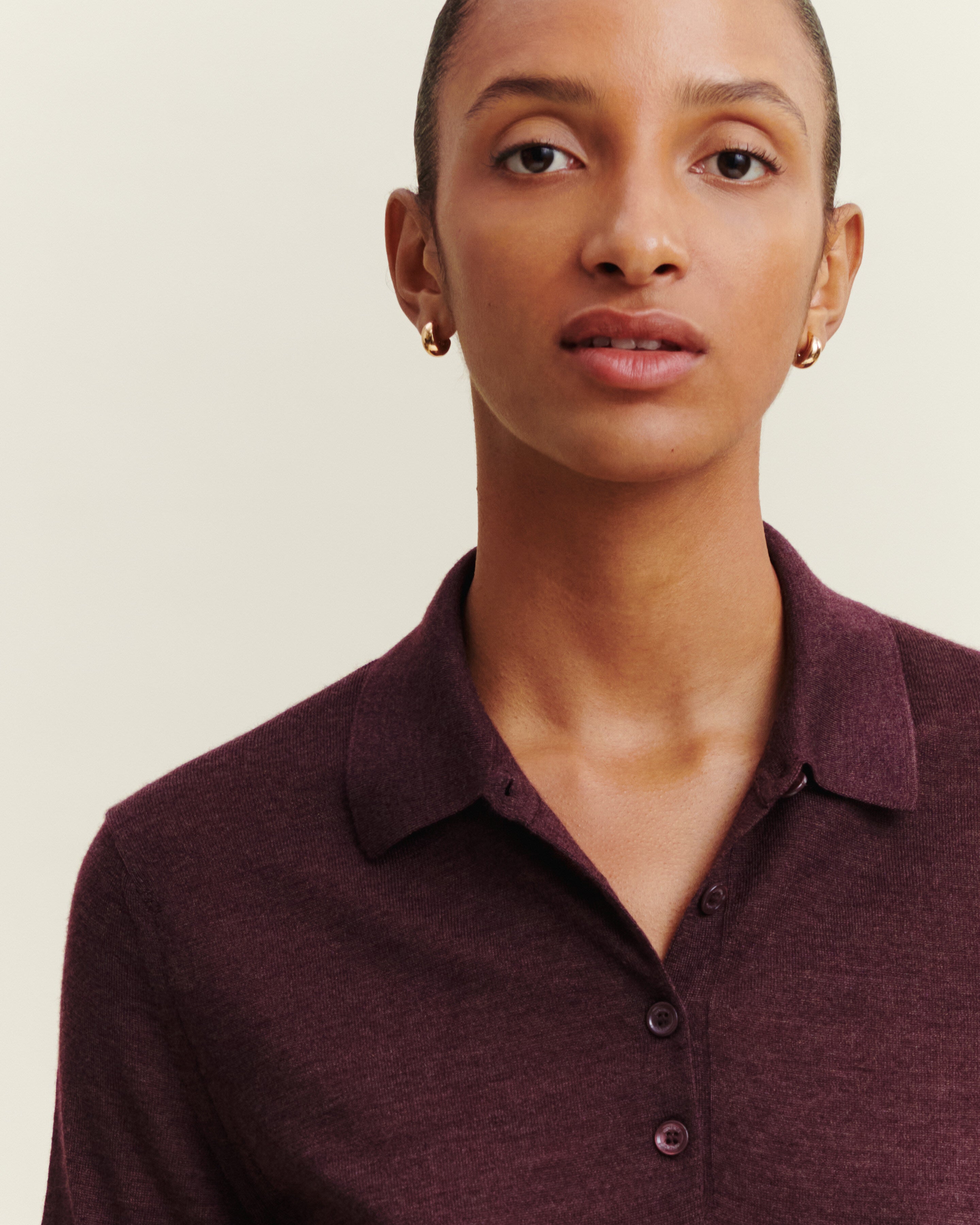 Polo Flavie-GRENAT FONCE-70% cachemire 30% soie