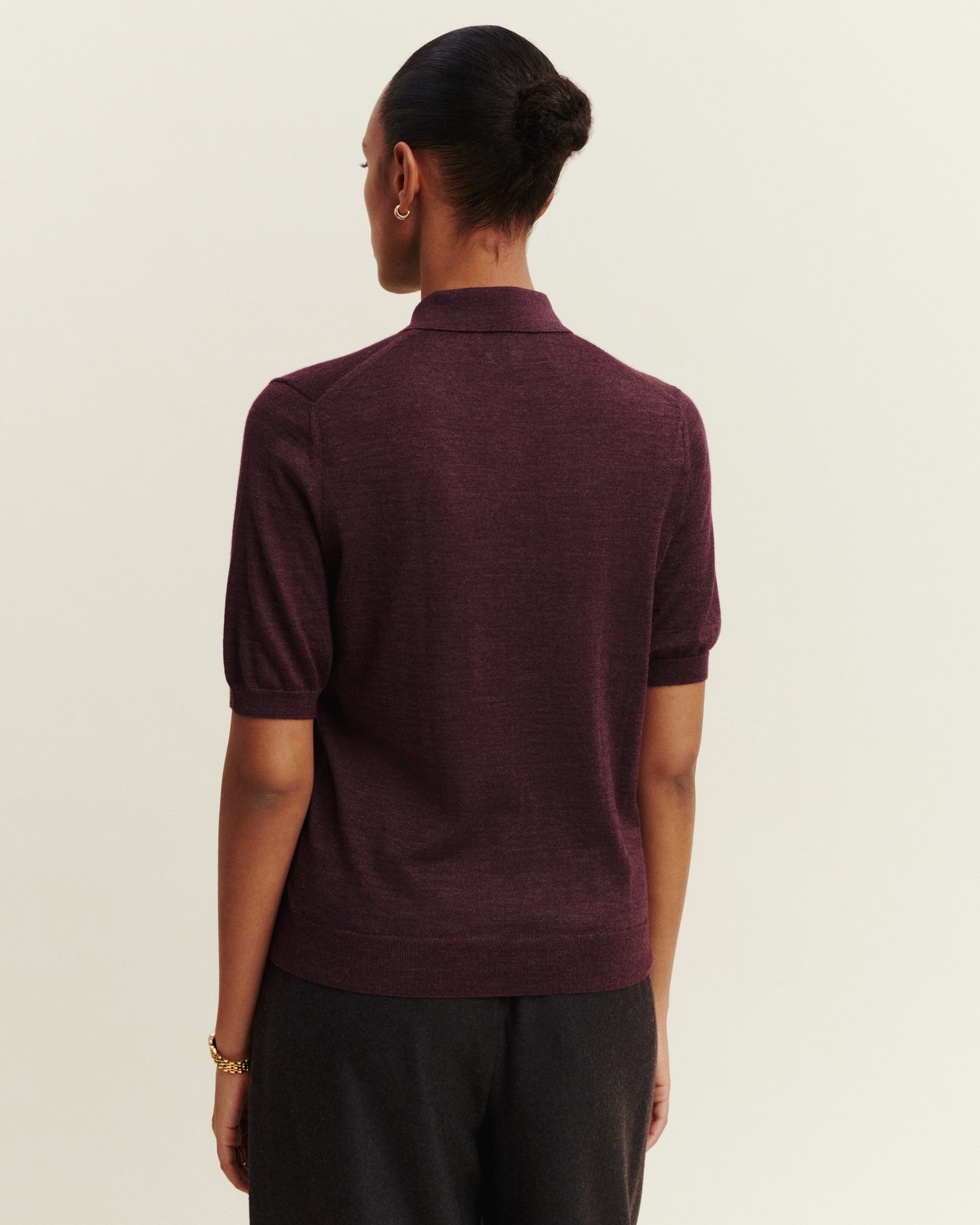 Polo Flavie-GRENAT FONCE-70% cachemire 30% soie