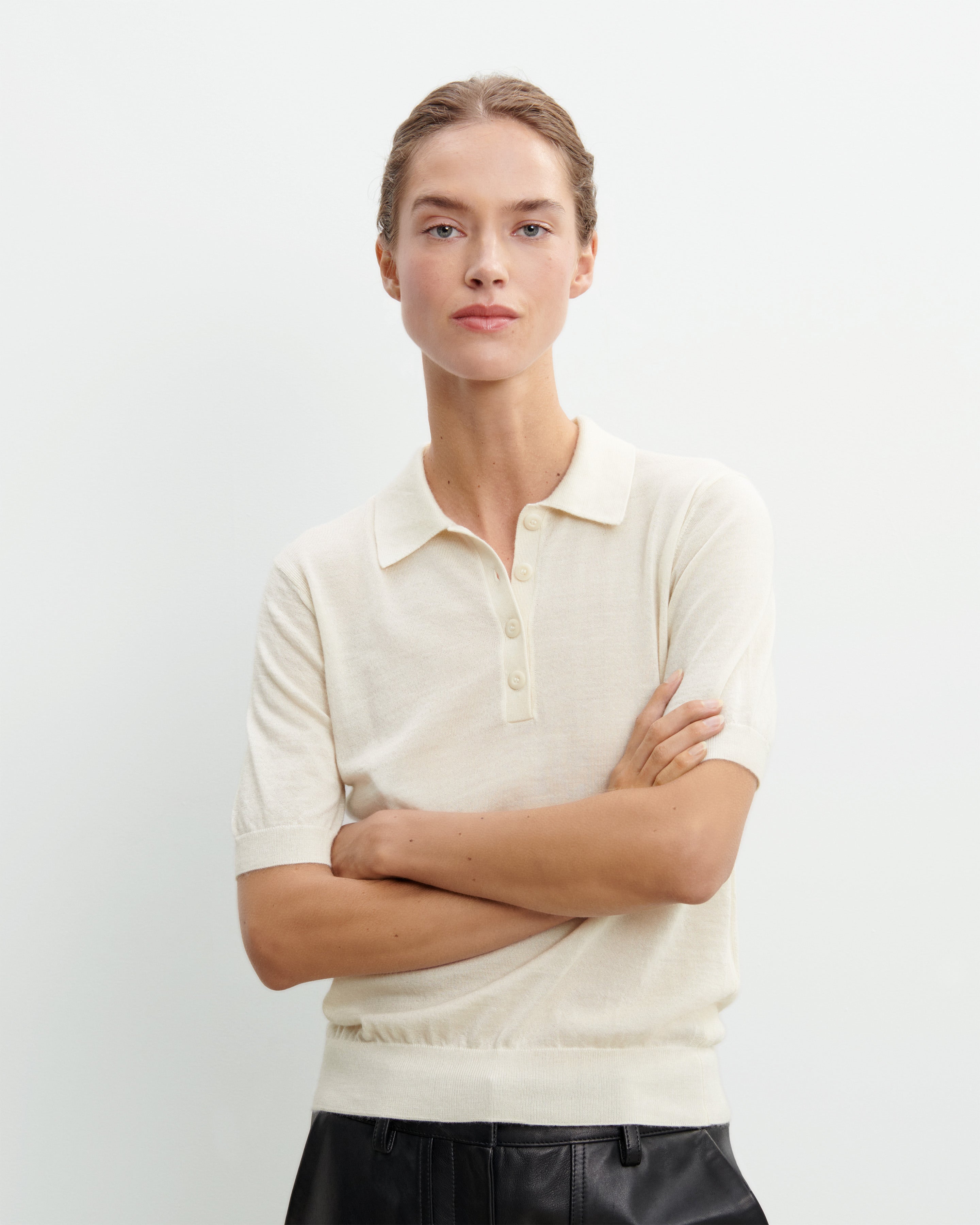 Polo ultrafin-NATUREL-70% cachemire 30% soie