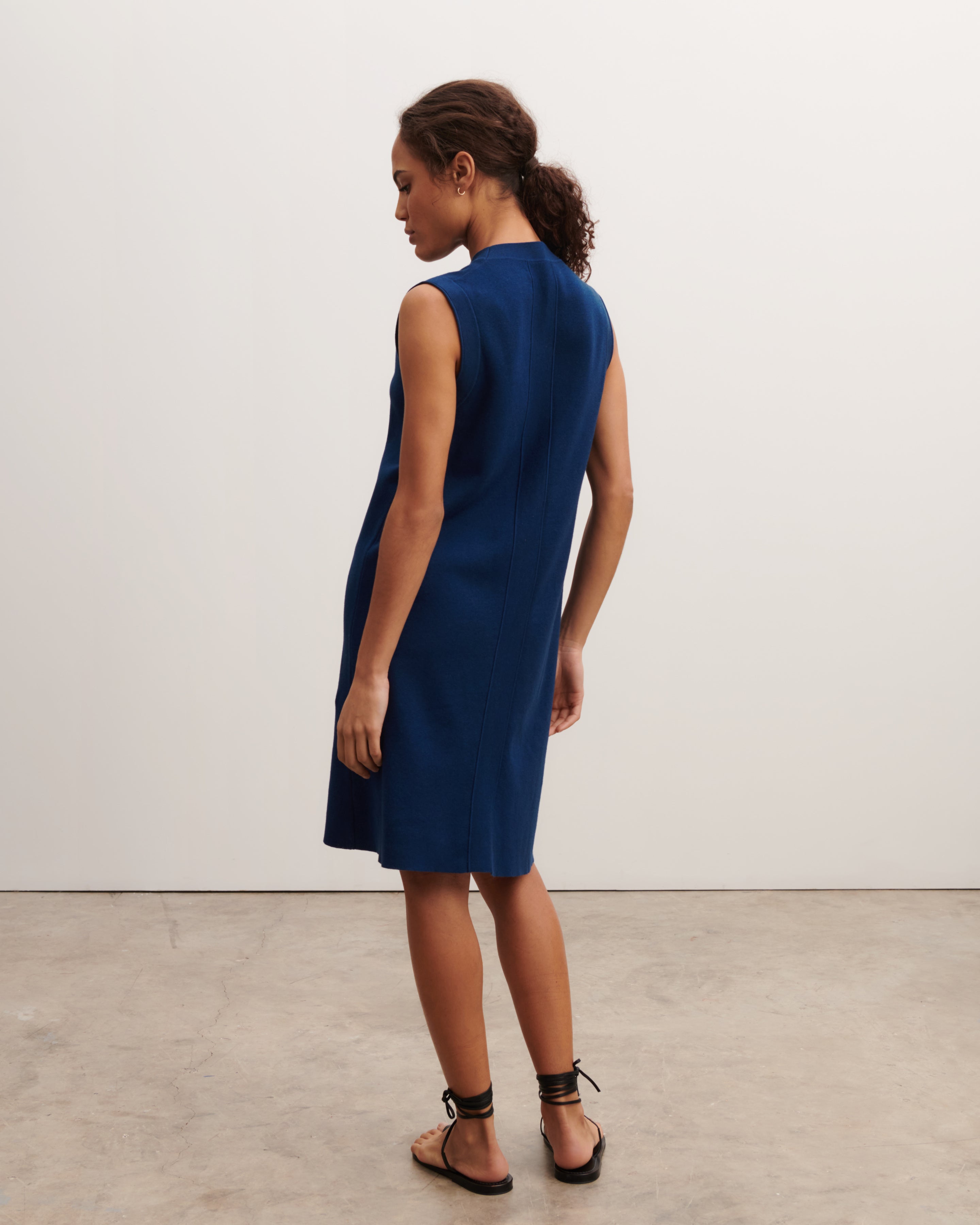 Robe courte minimaliste-AMIRAL-70% coton 30% cachemire