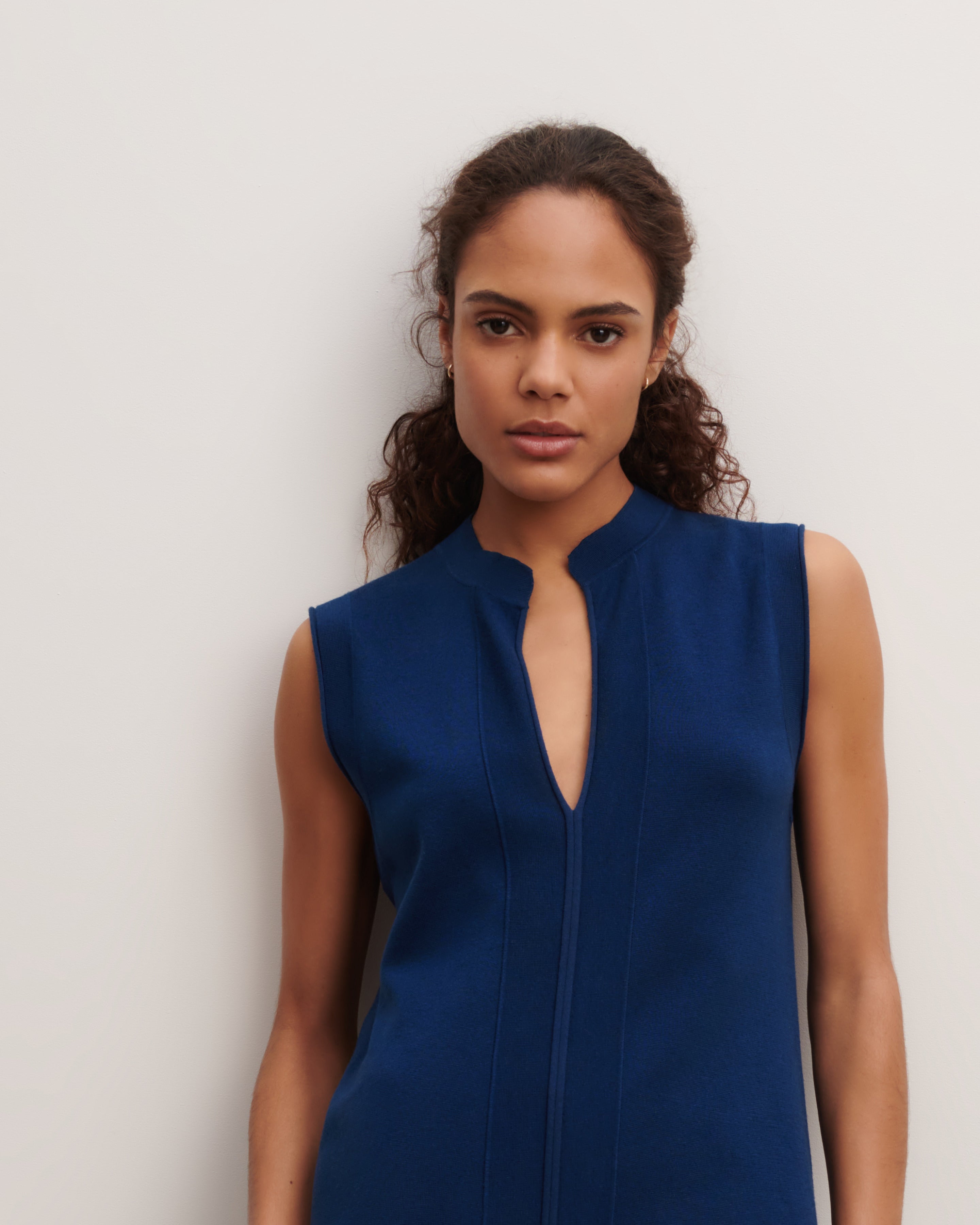 Robe courte minimaliste-AMIRAL-70% coton 30% cachemire