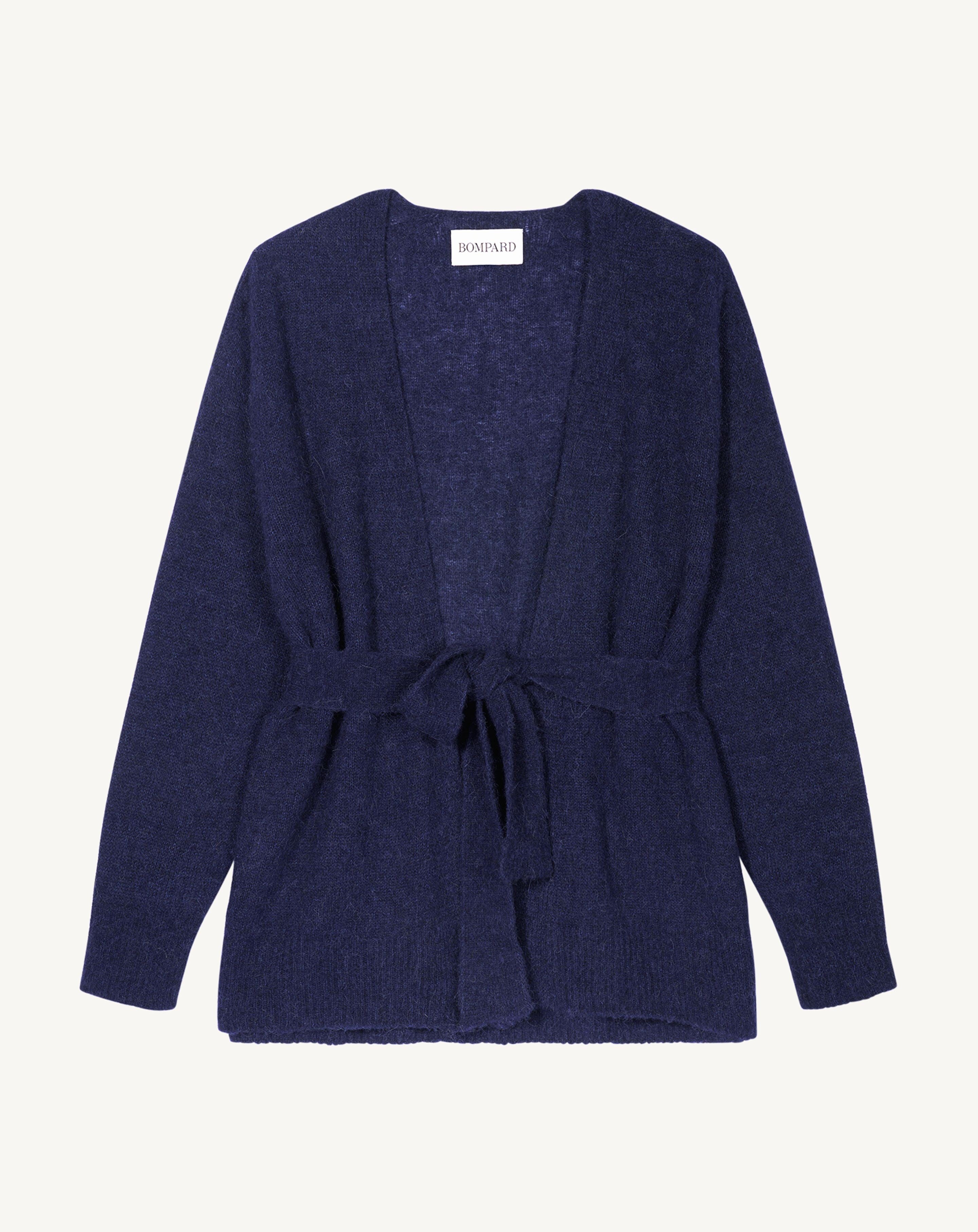Feather-light knit belted cardigan in Cashmere mix Women navy blue