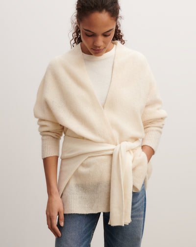 Gilet cachemire plume-NATUREL-30% cachemire 30% soie 40% alpaga