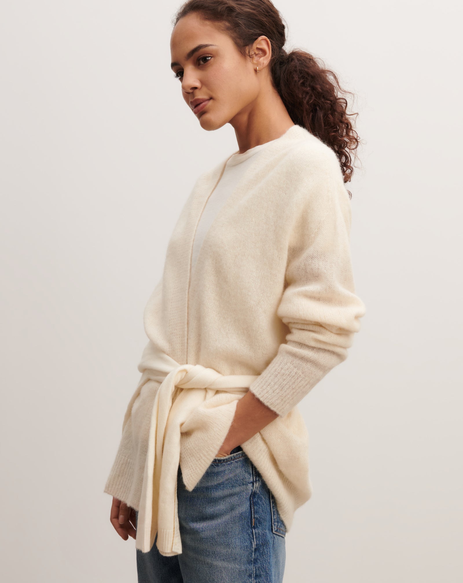 Gilet cachemire plume-NATUREL-30% cachemire 30% soie 40% alpaga
