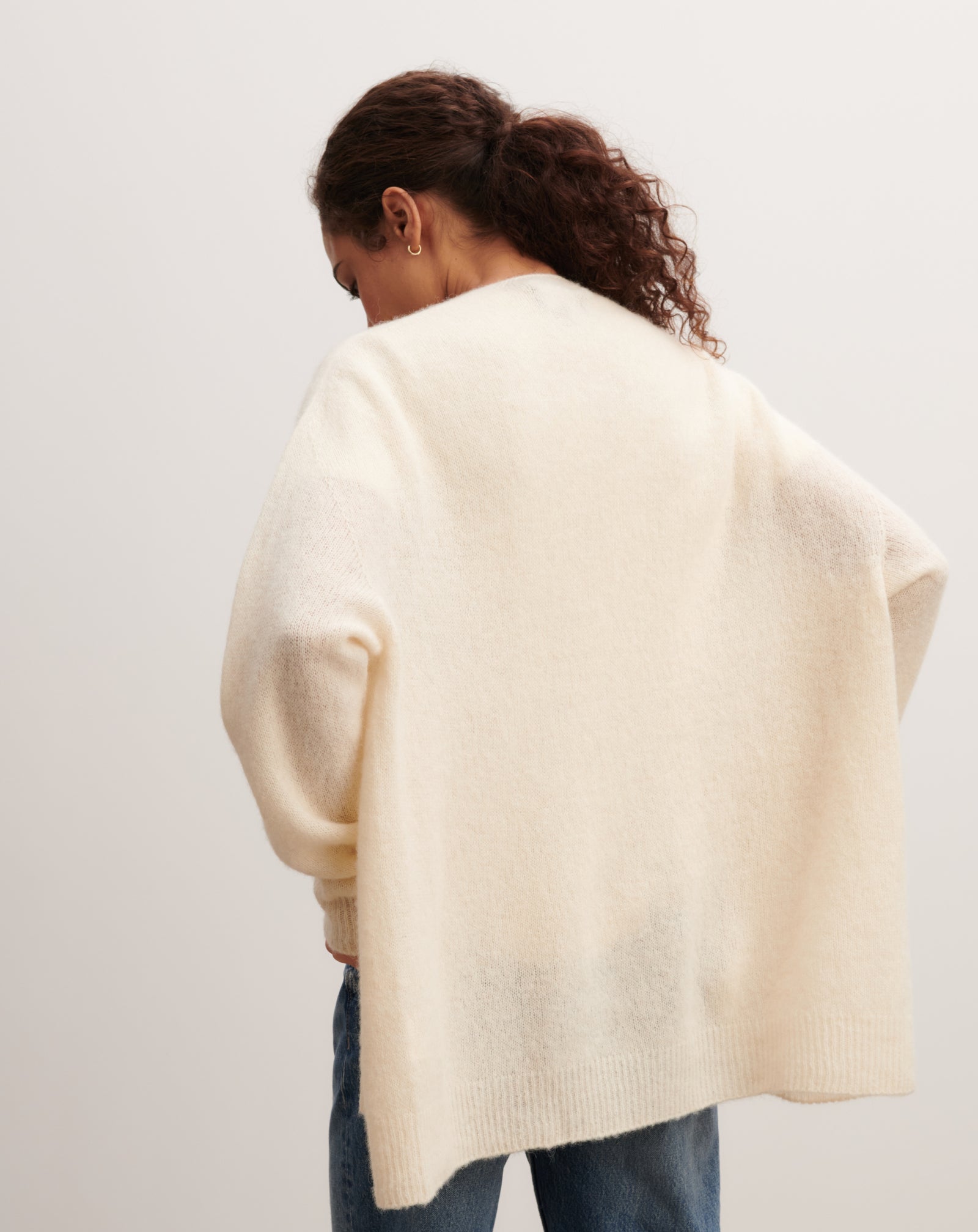 Gilet cachemire plume-NATUREL-30% cachemire 30% soie 40% alpaga