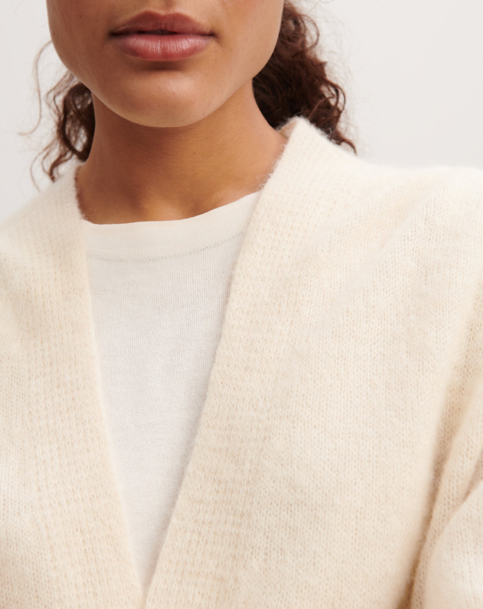 Gilet cachemire plume-NATUREL-30% cachemire 30% soie 40% alpaga