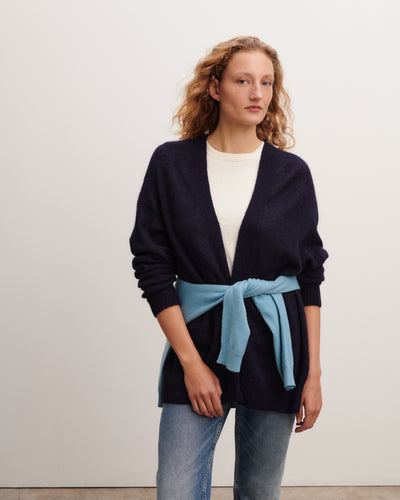 Gilet cachemire plume-MARINE-30% cachemire 30% soie 40% alpaga