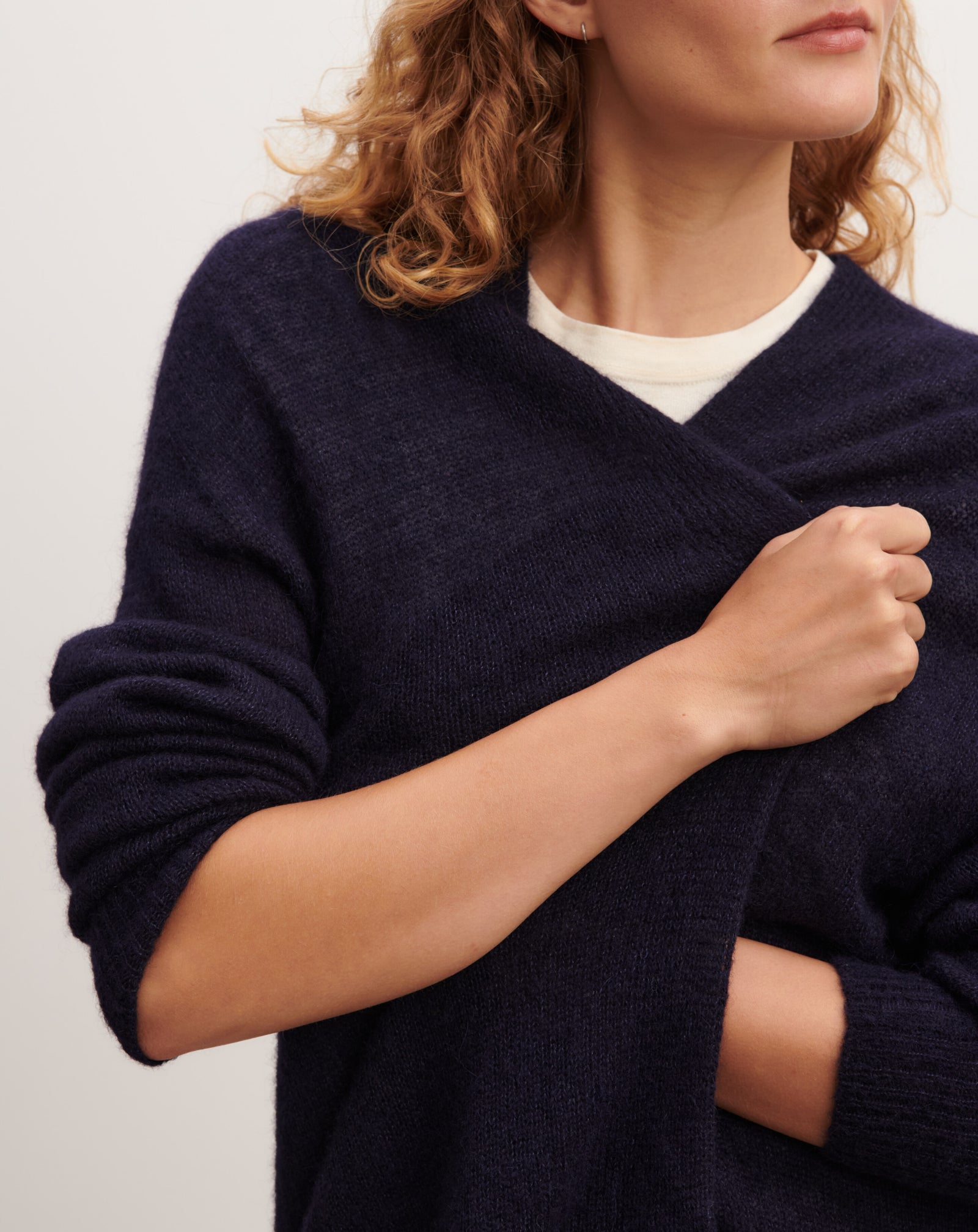 Gilet cachemire plume-MARINE-30% cachemire 30% soie 40% alpaga
