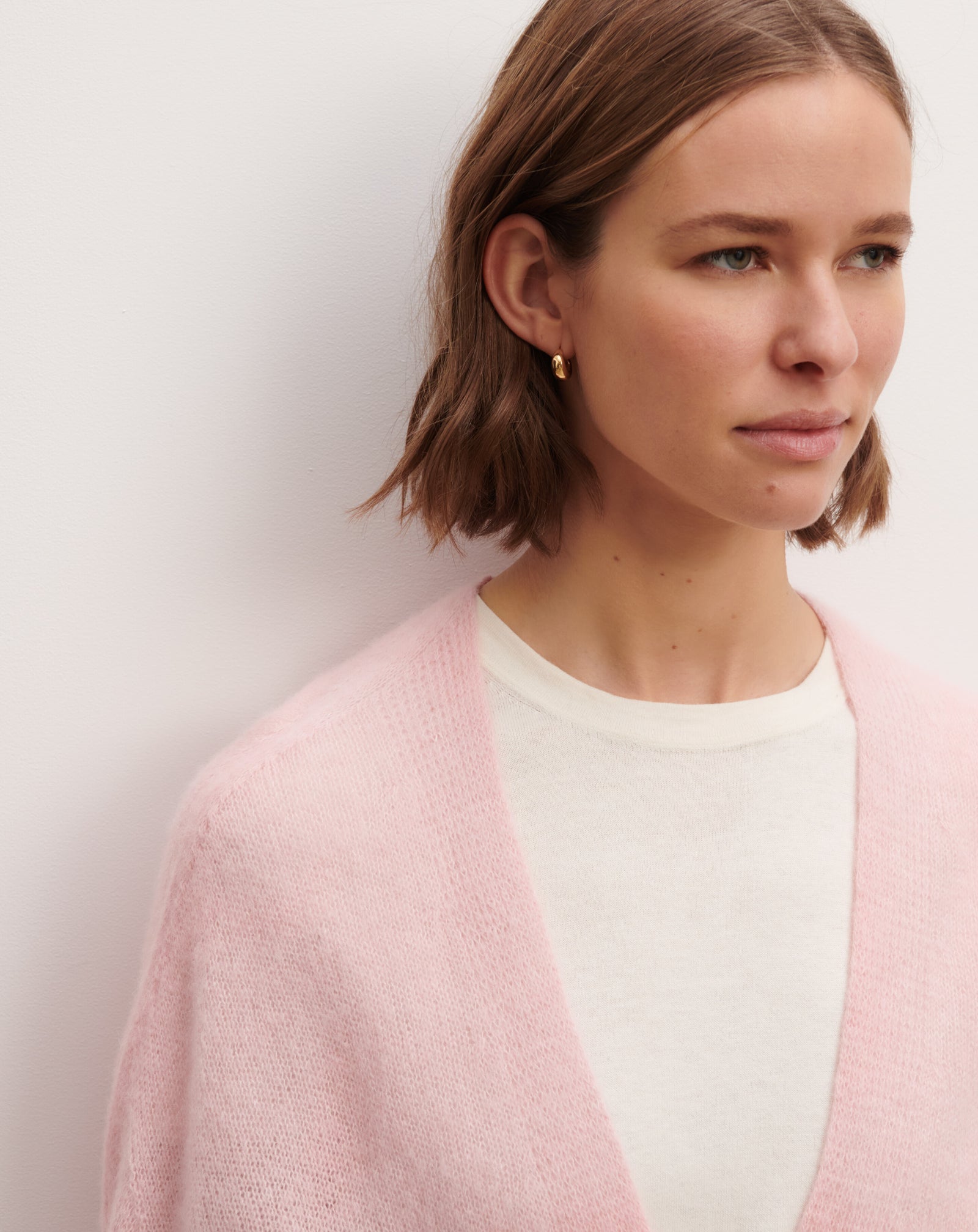 Gilet cachemire plume-CERISIER-30% cachemire 30% soie 40% alpaga