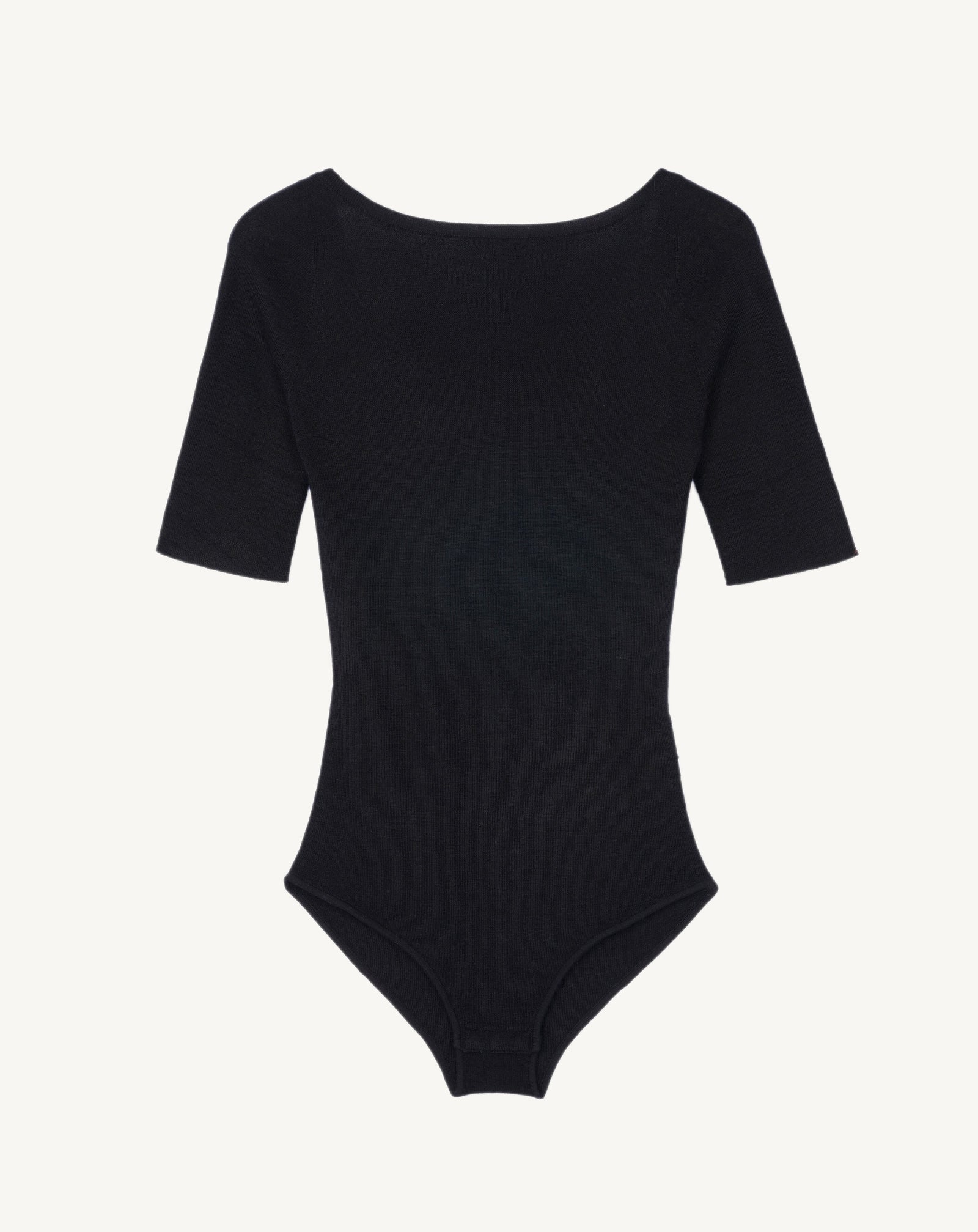 Body en maille unie-NOIR-70% cachemire 30% soie