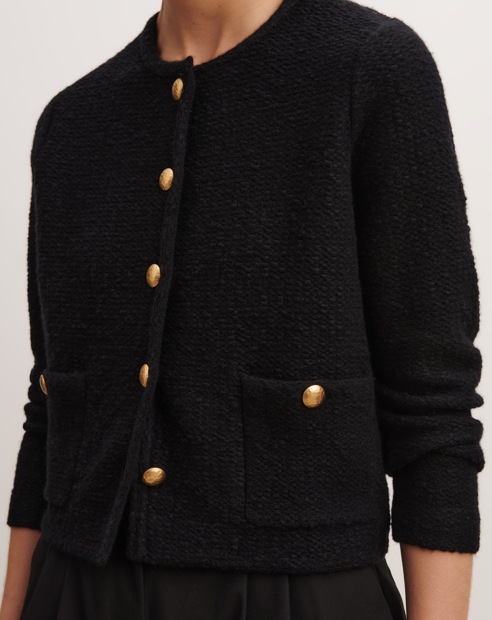 Veste en jacquard-NOIR-60% coton 28% laine 12% cachemire