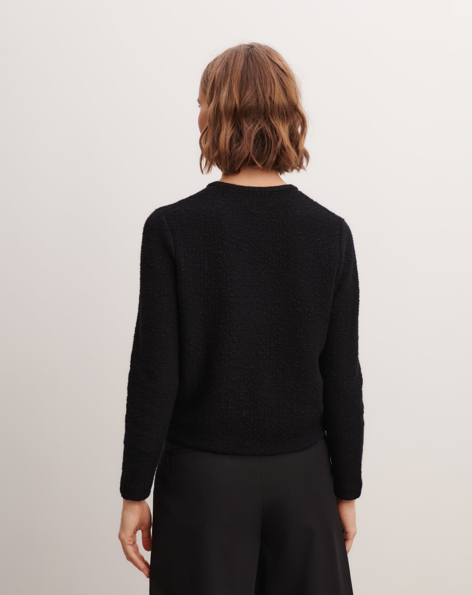 Veste en jacquard-NOIR-60% coton 28% laine 12% cachemire