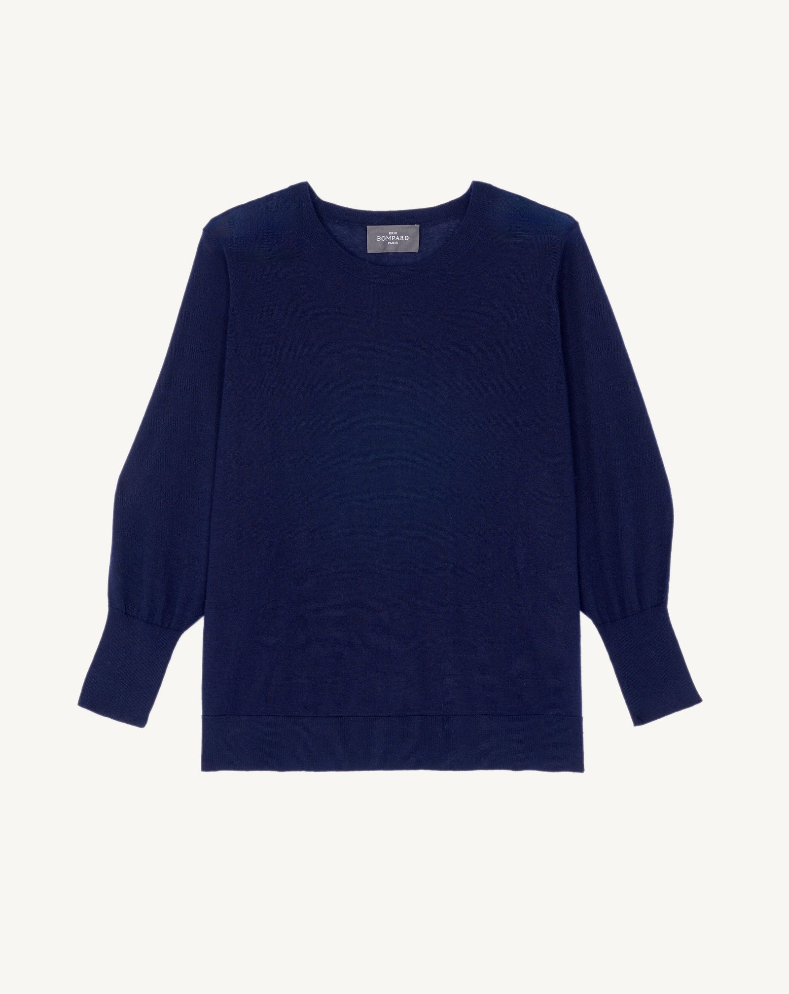 Pull col rond ample-MARINE-70% cachemire 30% soie