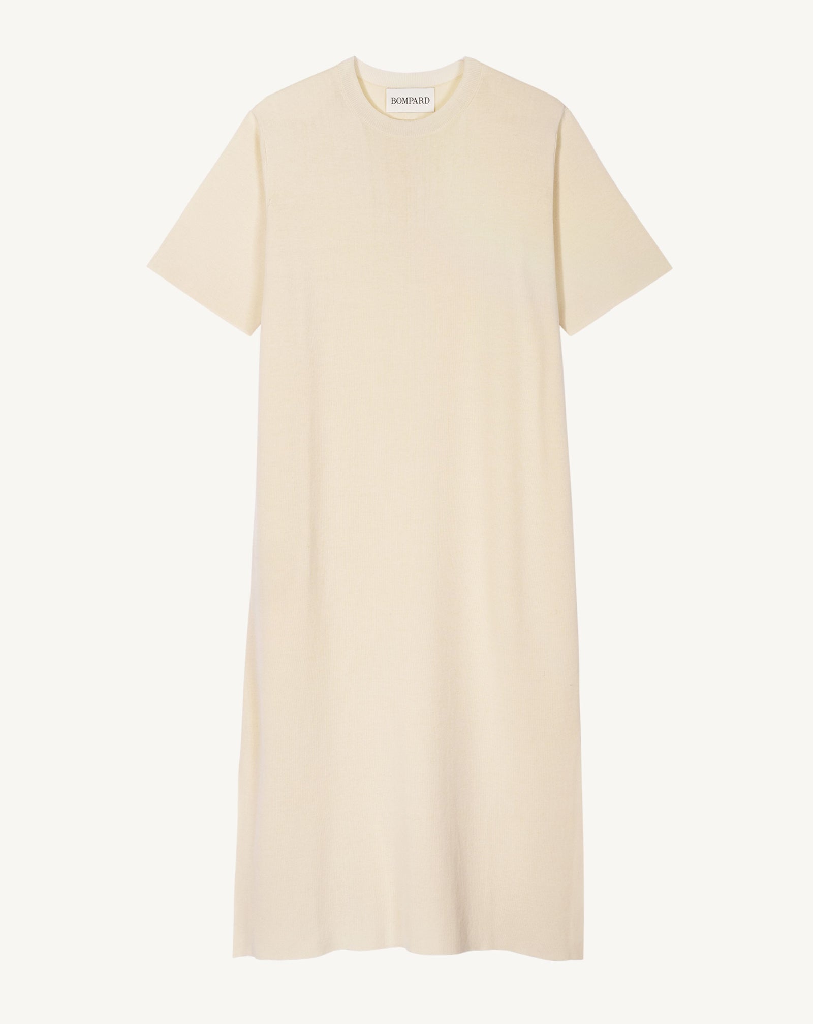 Robe T-shirt maille unie-IVOIRE-100% coton