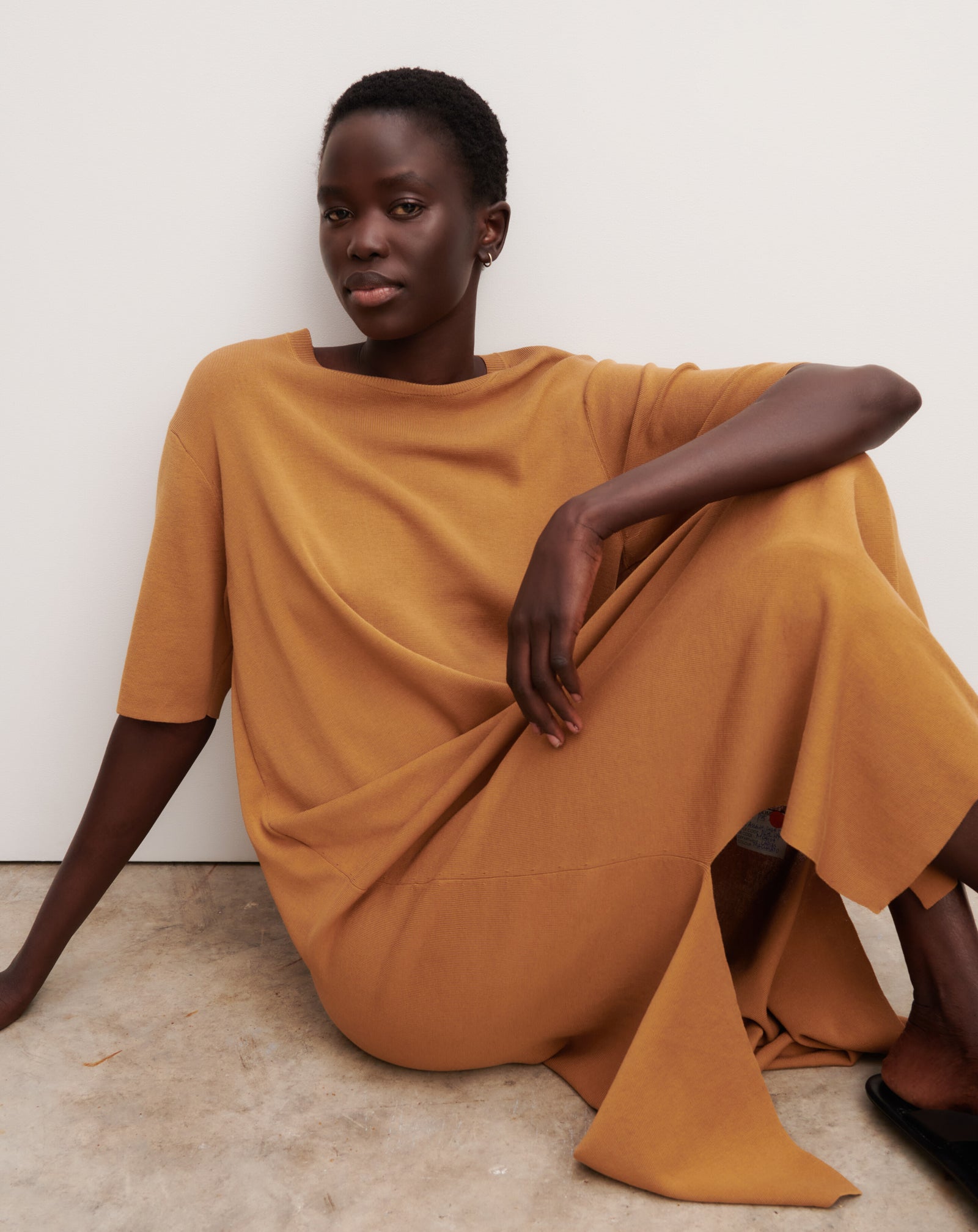 Robe T-shirt maille unie-MACCHIATO-100% coton