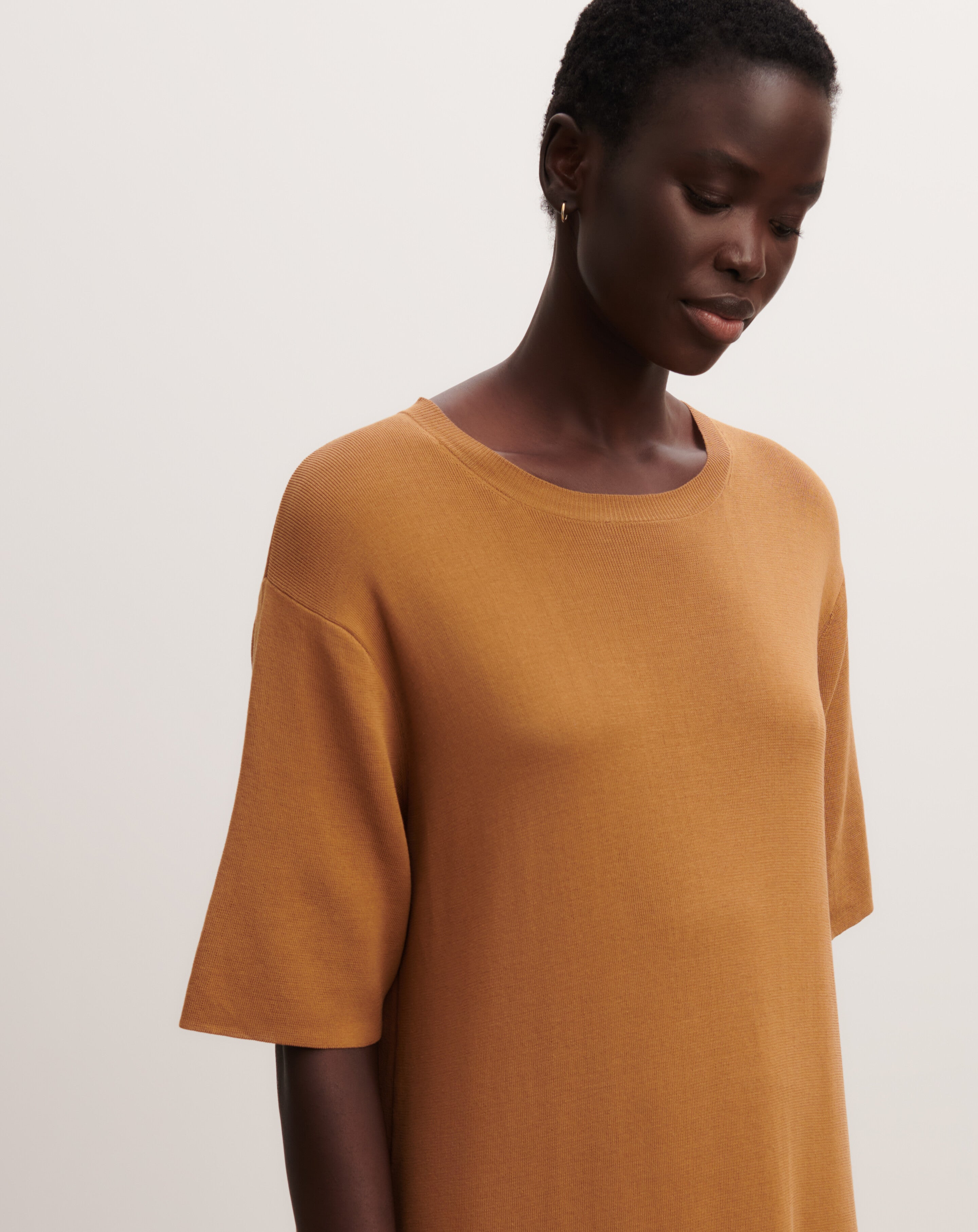 Robe T-shirt maille unie-MACCHIATO-100% coton