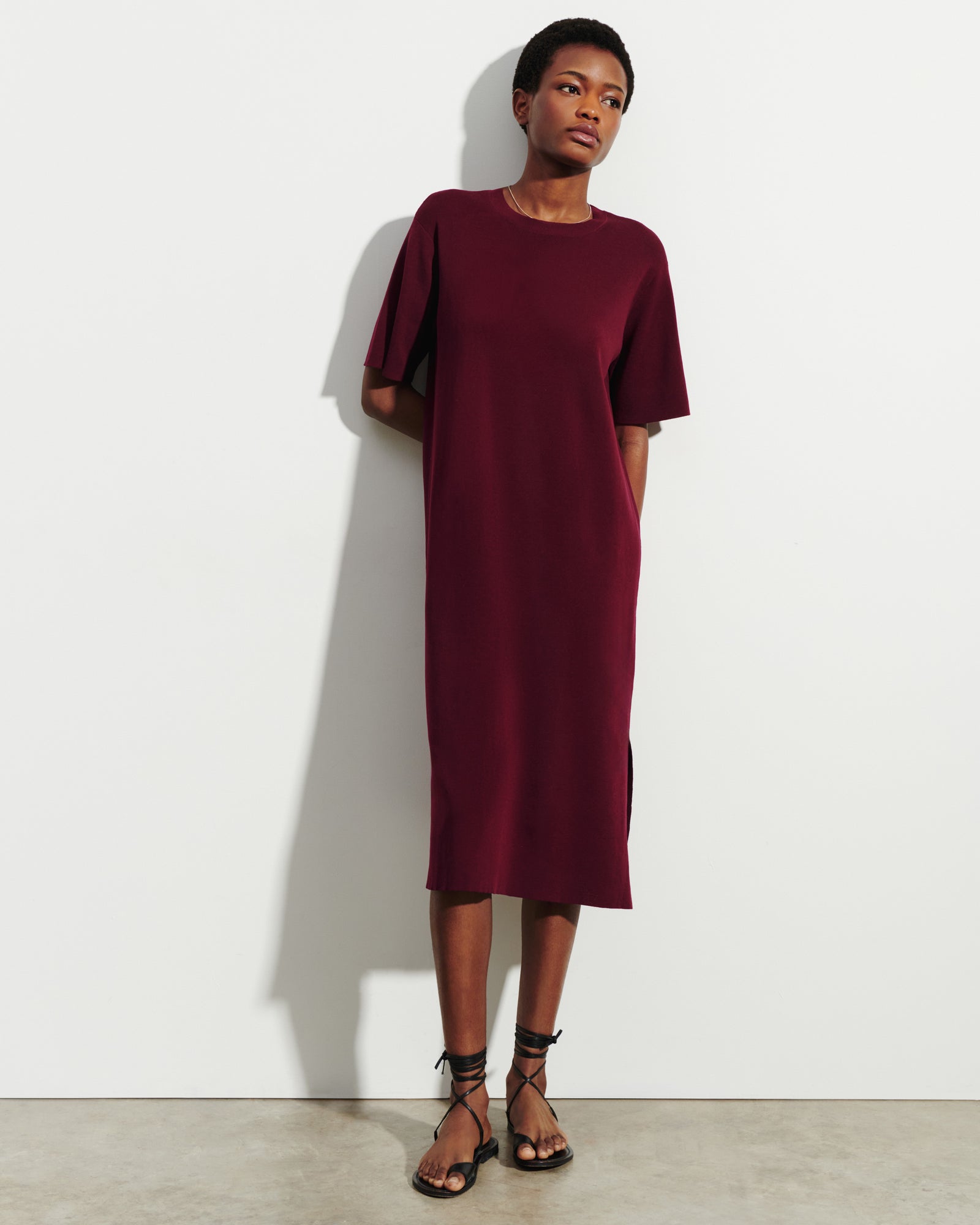 Robe T-shirt maille unie-OXALIS-100% coton