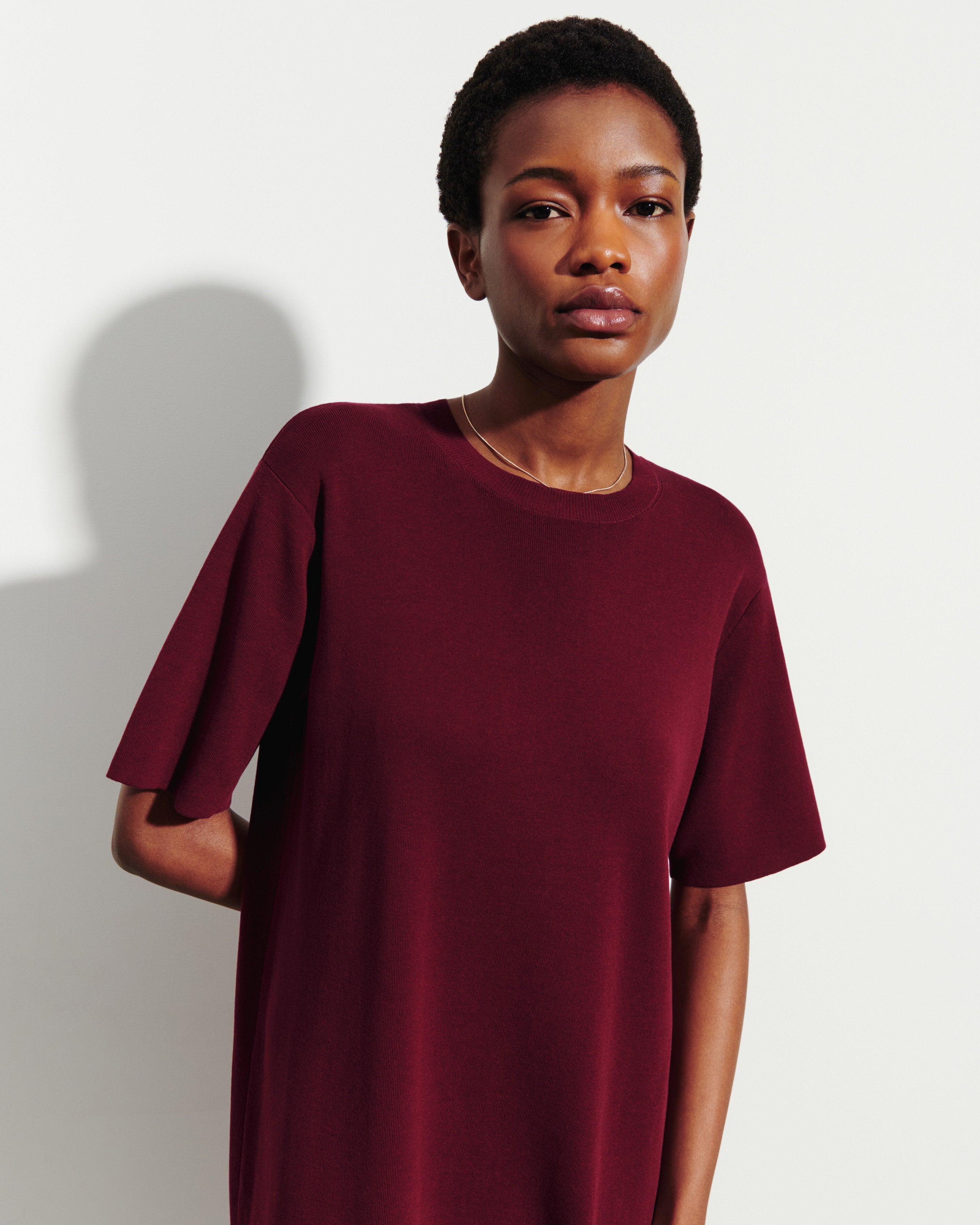 Robe T-shirt maille unie-OXALIS-100% coton