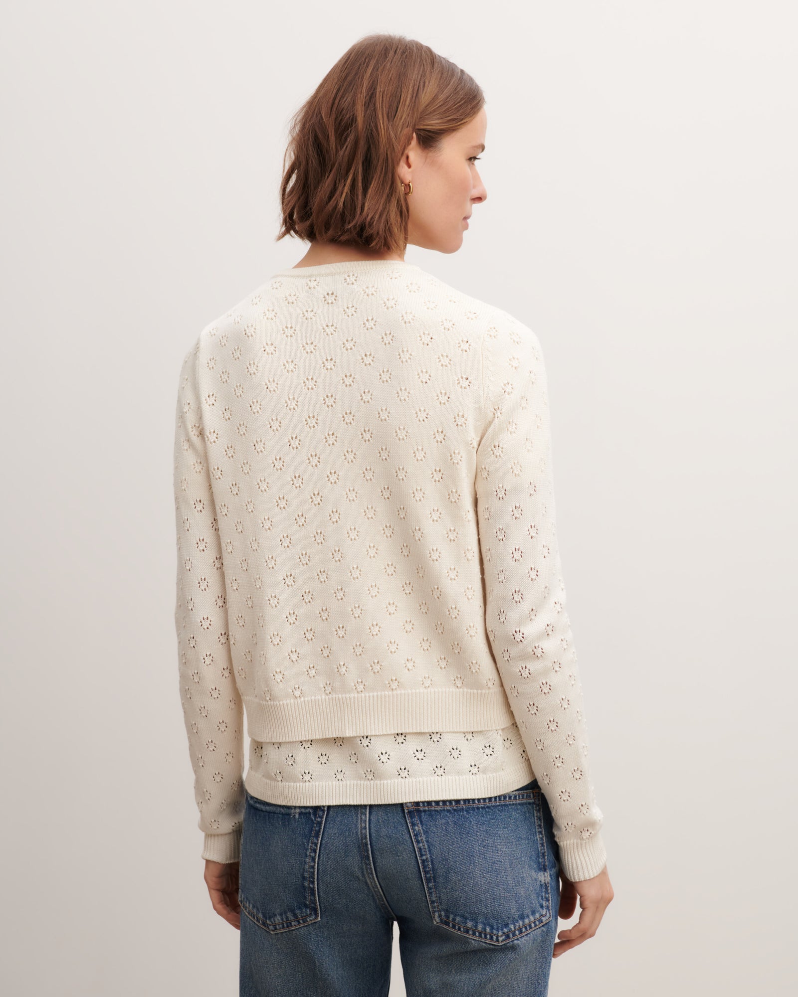 Cardigan en pointelle-NATUREL-55% soie 45% coton