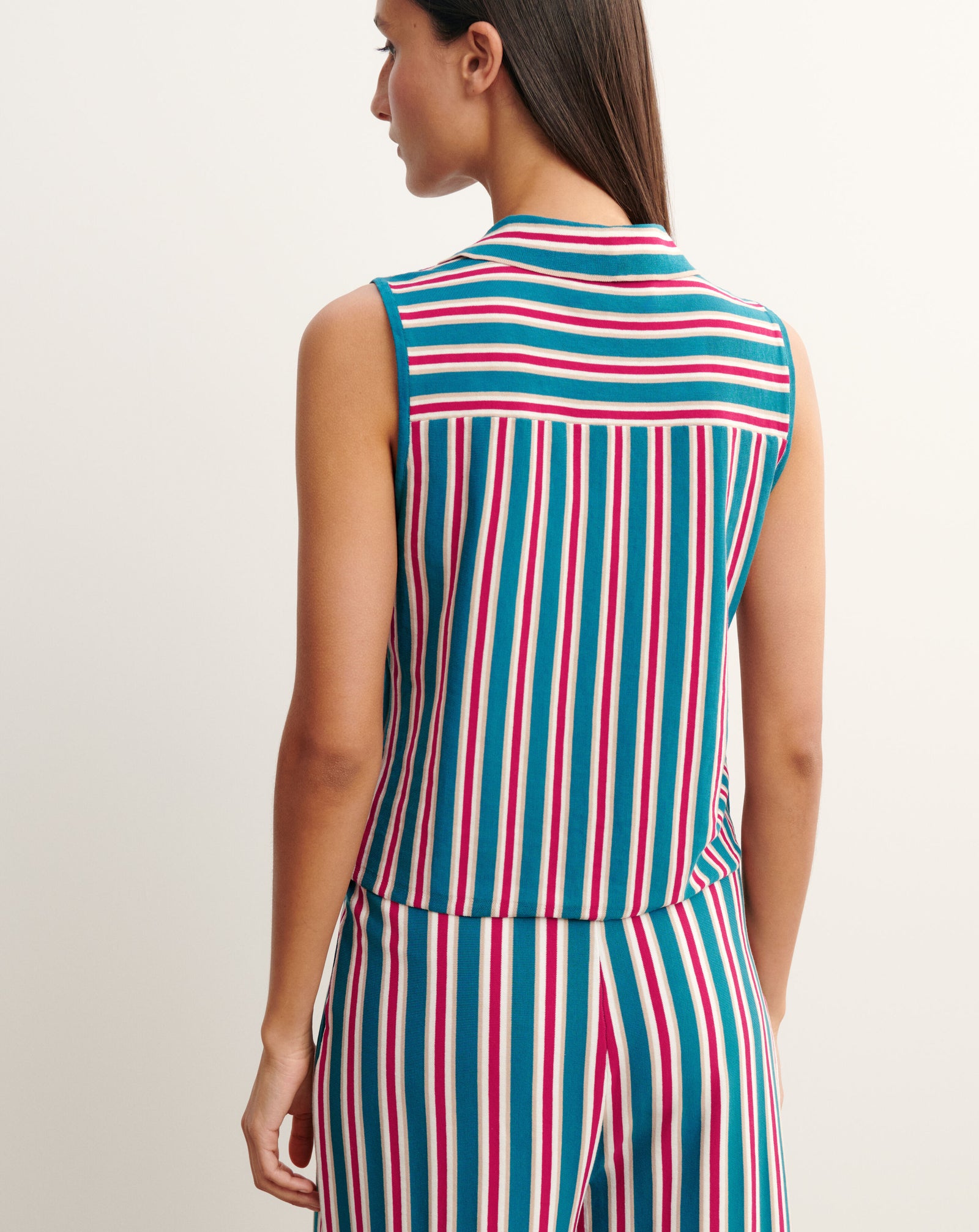 Chemise sans manches à rayure